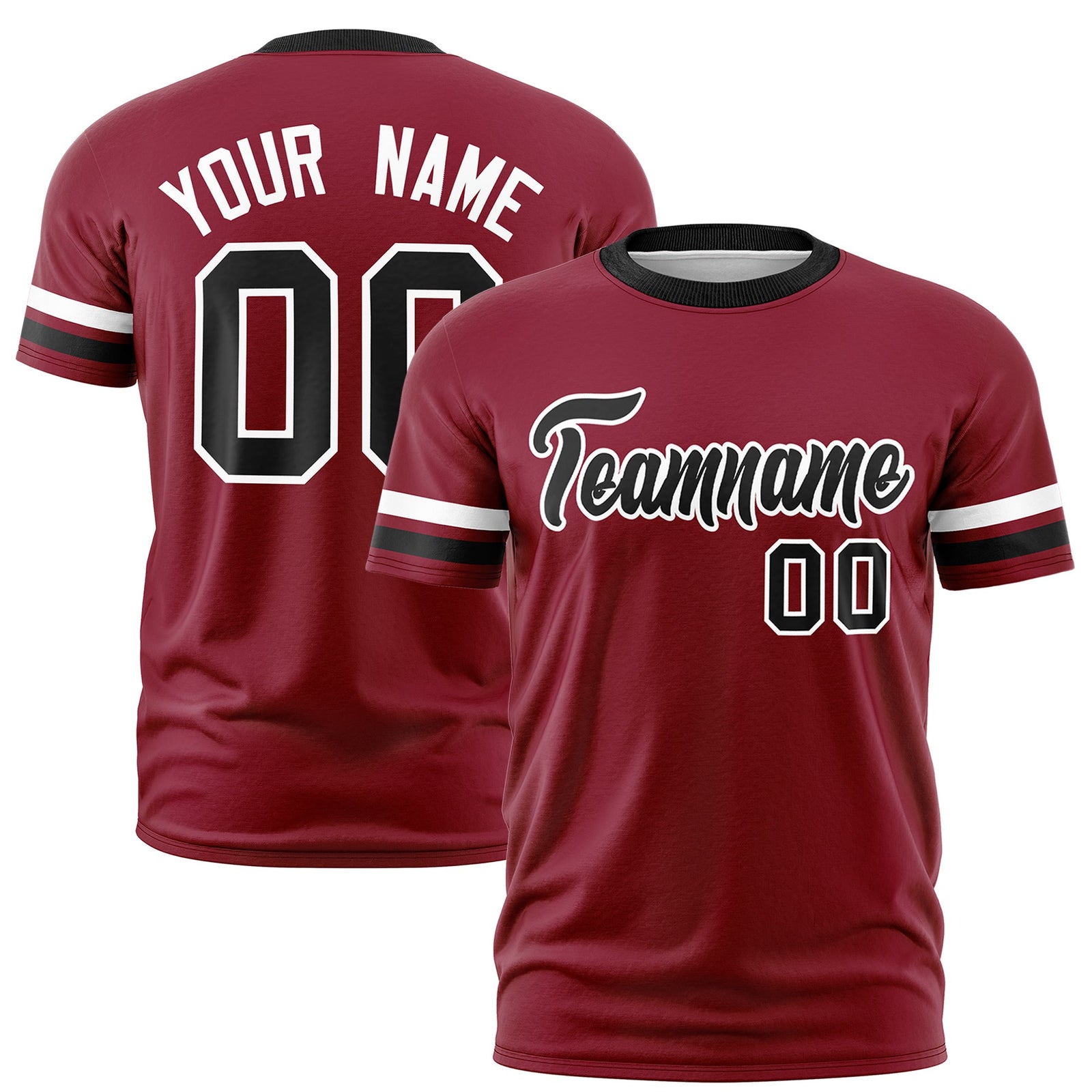Custom Crimson Black Classic Style Stripe Fashion T-shirt| KXKSHOP