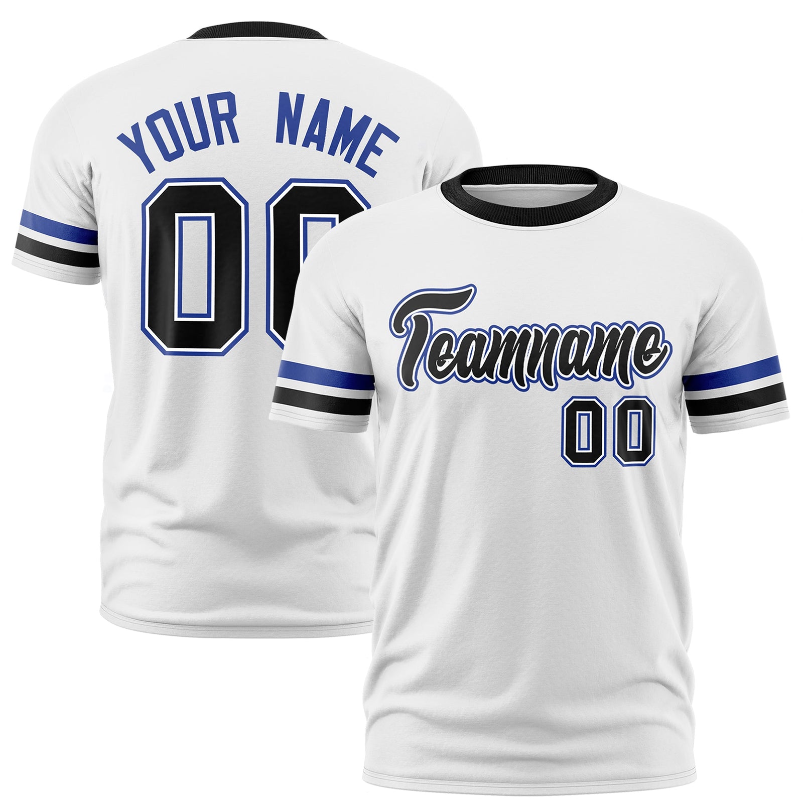 Custom White Black Classic Style Stripe Fashion T-shirt| KXKSHOP