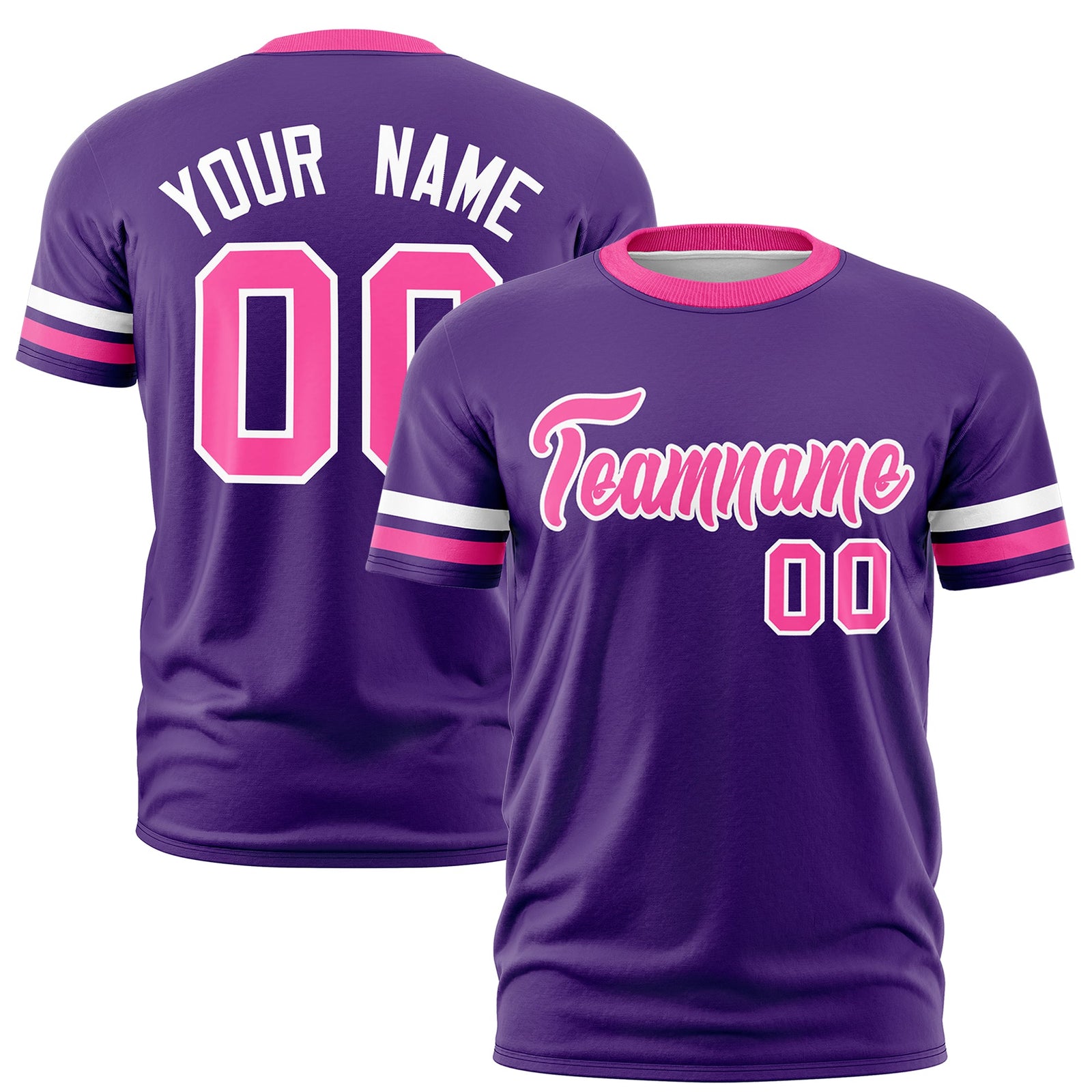 Custom Purple Pink Classic Style Stripe Fashion T-shirt| KXKSHOP