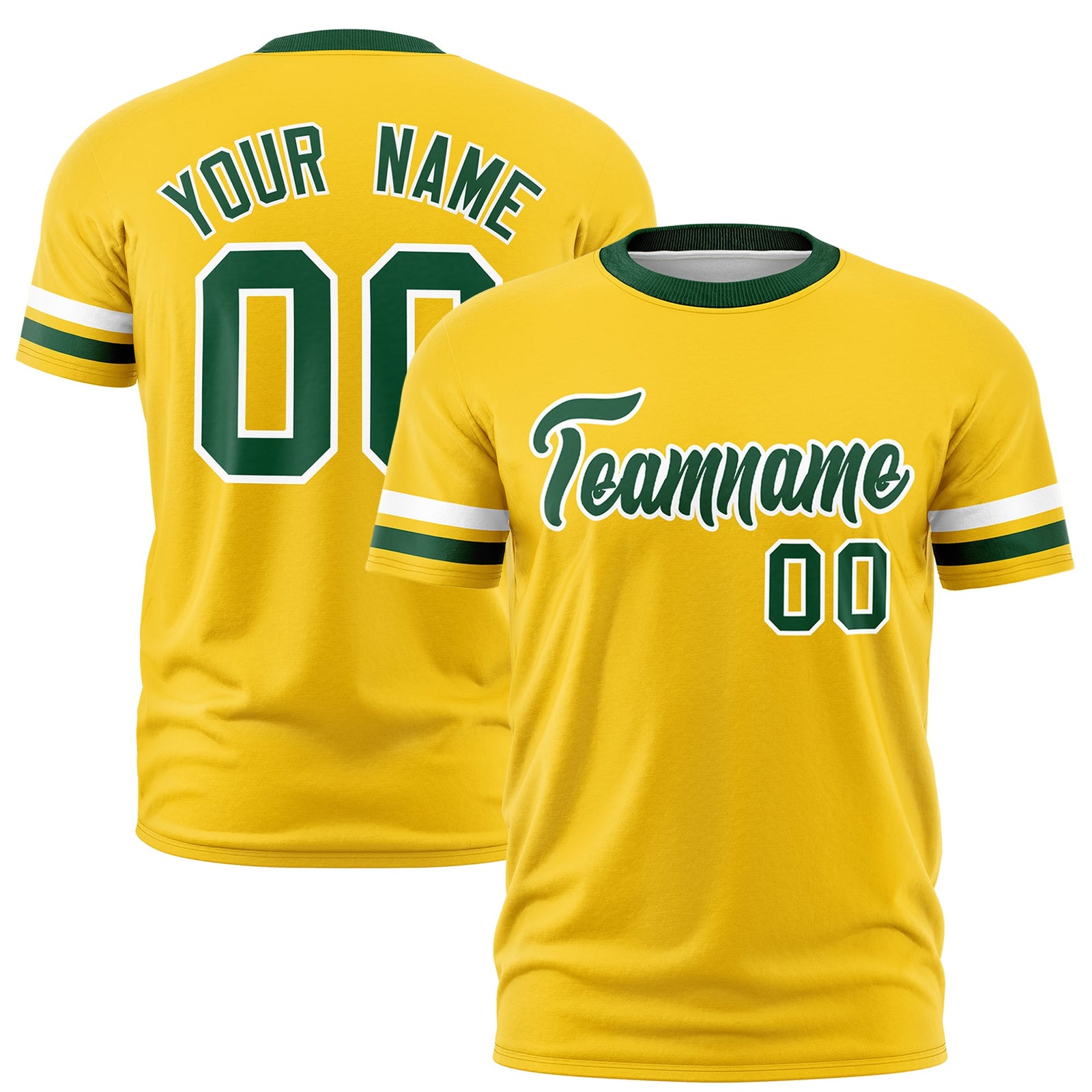 Custom Gold Green Classic Style Stripe Fashion T-shirt| KXKSHOP