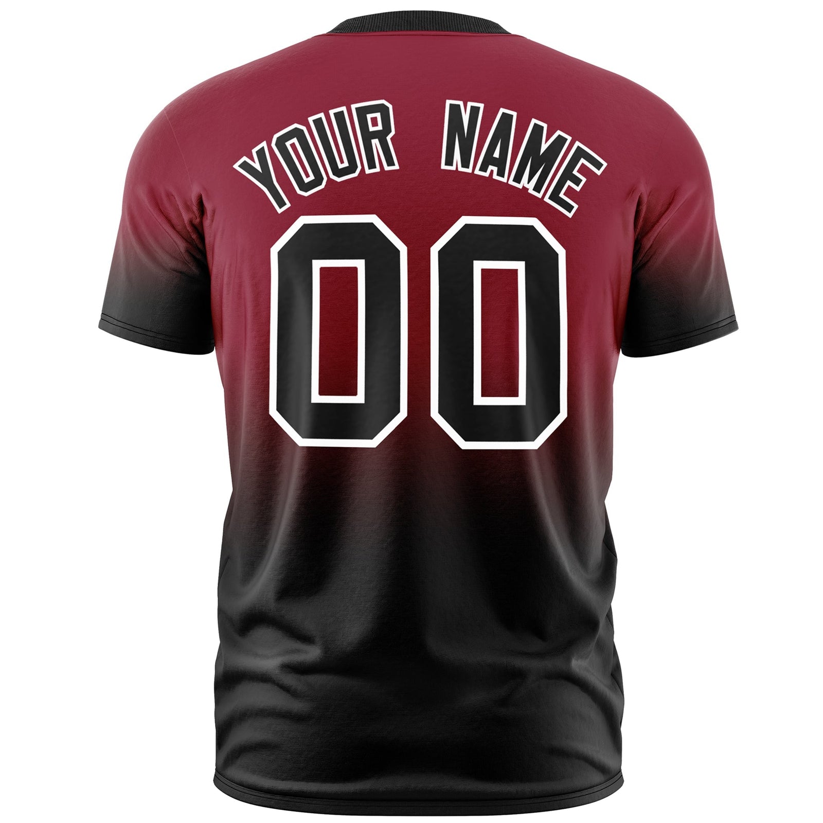 Custom Crimson Black White Gradient Fashion Quick Dry T-shirt| KXKSHOP
