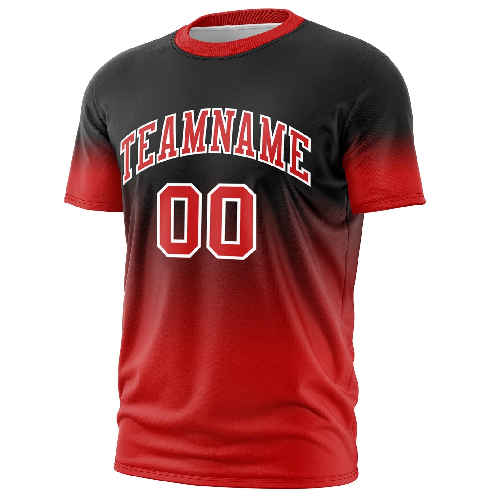 Custom Black Red White Gradient Fashion Quick Dry T-shirt| KXKSHOP