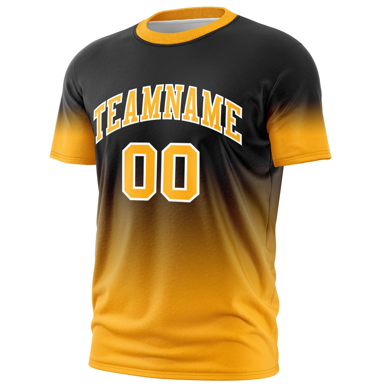 Custom Black Yellow White Gradient Fashion Quick Dry T-shirt| KXKSHOP