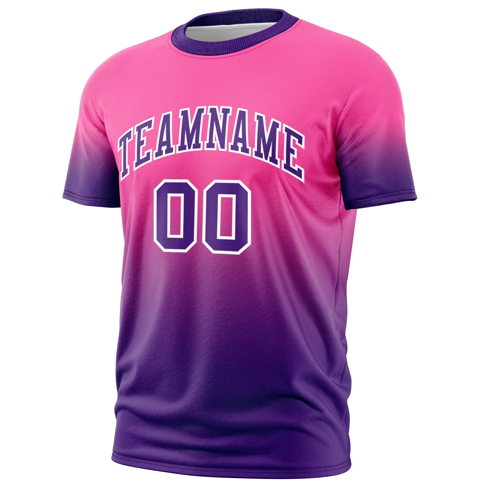 Custom Pink Purple White Gradient Fashion Quick Dry T-shirt| KXKSHOP