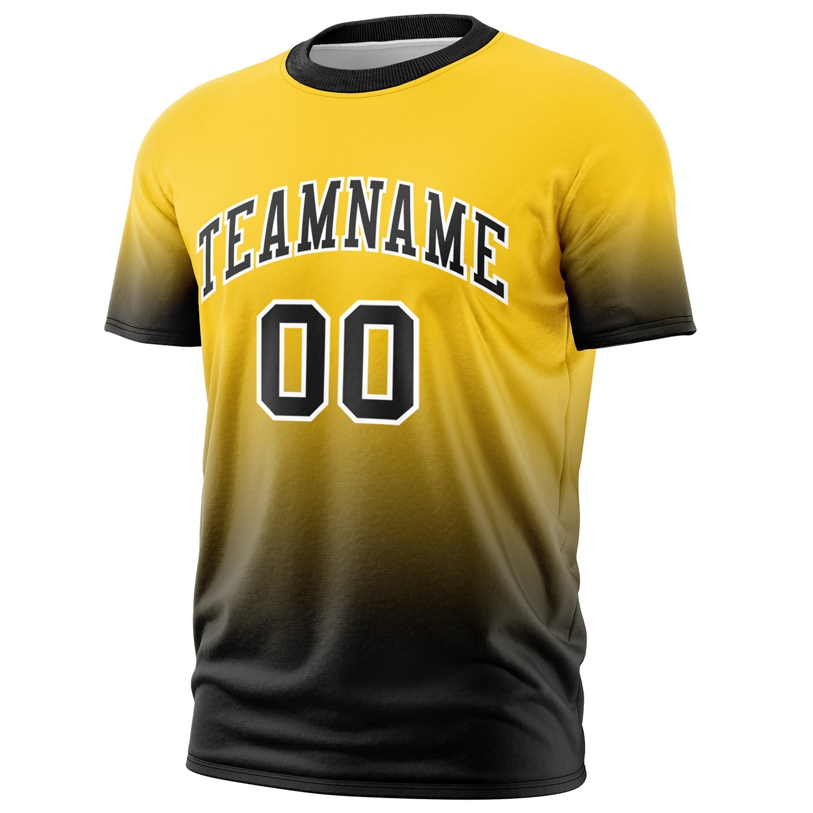 Custom Gold Black White Gradient Fashion Quick Dry T-shirt| KXKSHOP