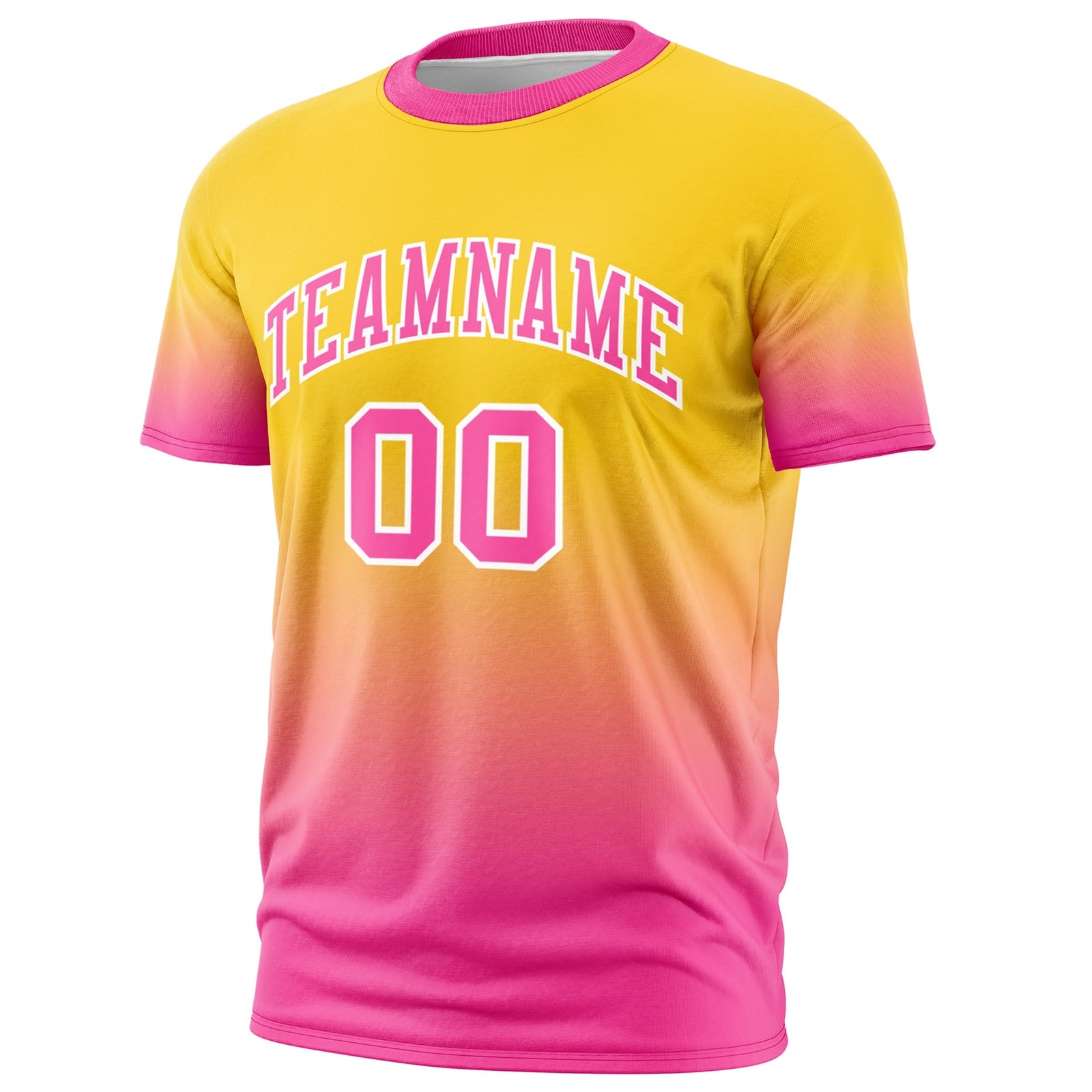 Custom Gold Pink White Gradient Fashion Quick Dry T-shirt| KXKSHOP