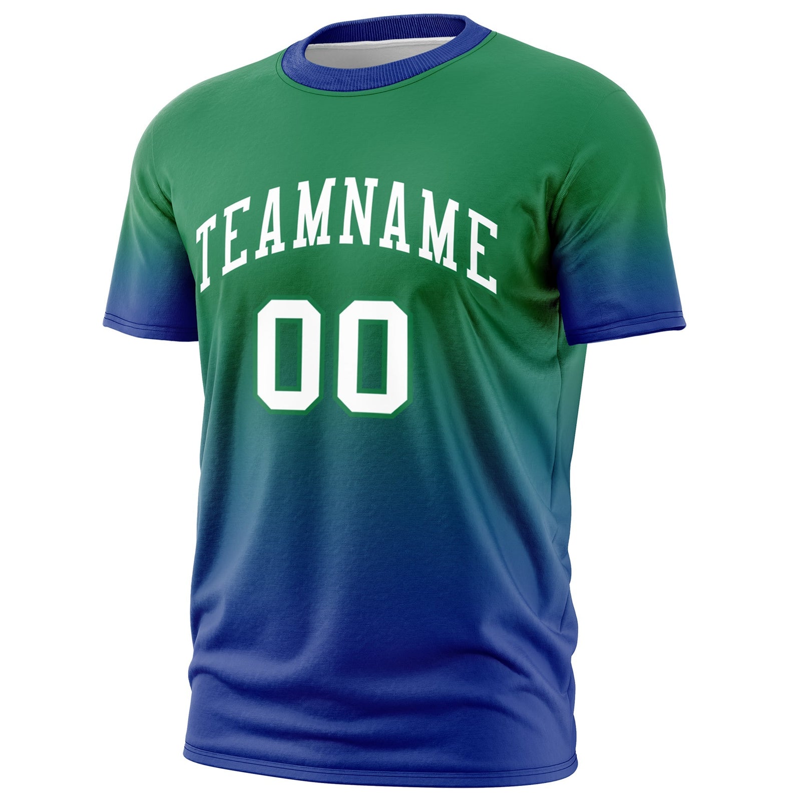 Custom Kelly Green White Gradient Fashion Quick Dry T-shirt| KXKSHOP