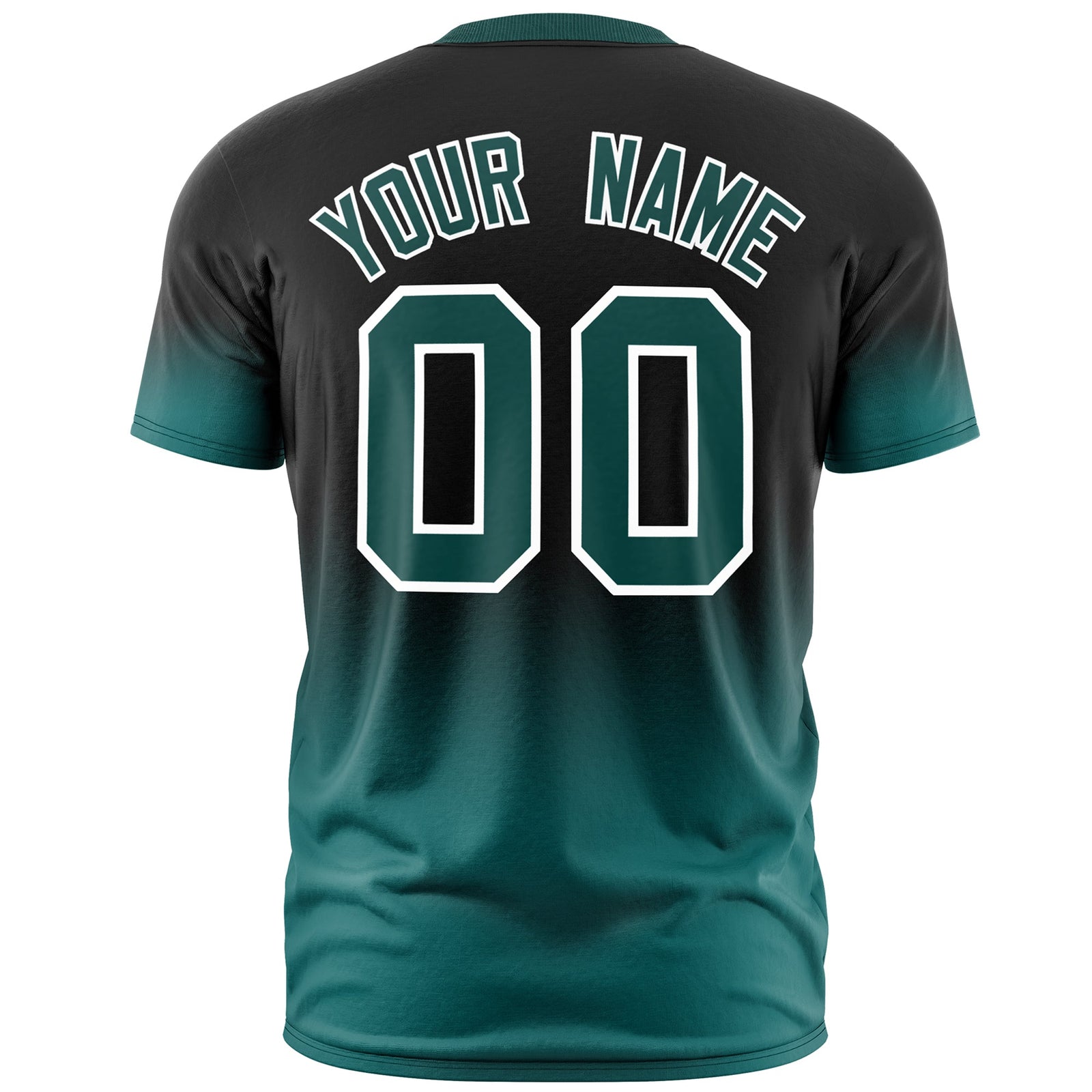 Custom Black Teal White Gradient Fashion Quick Dry T-shirt| KXKSHOP