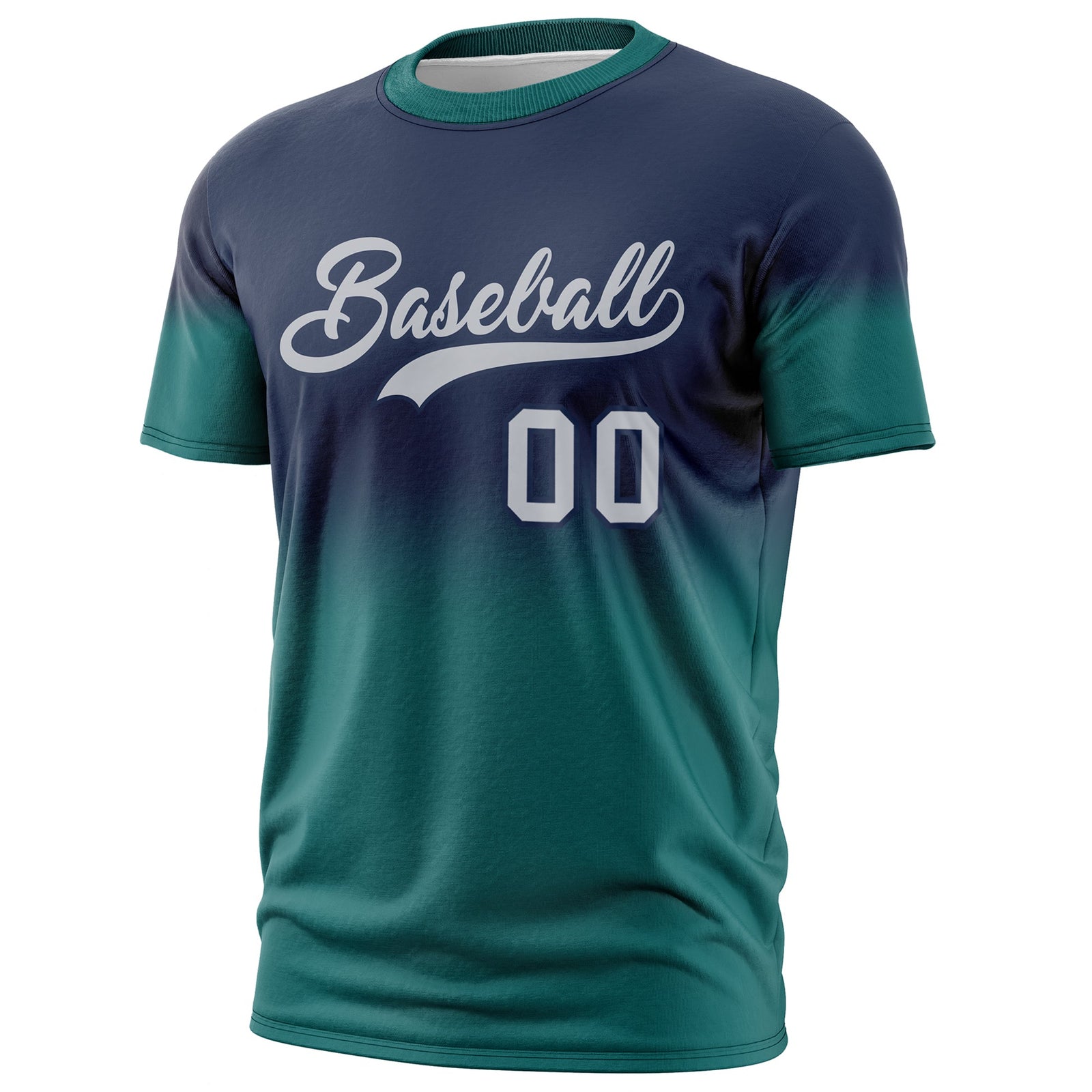 Custom Navy Gray Gradient Fashion Quick Dry T-shirt| KXKSHOP