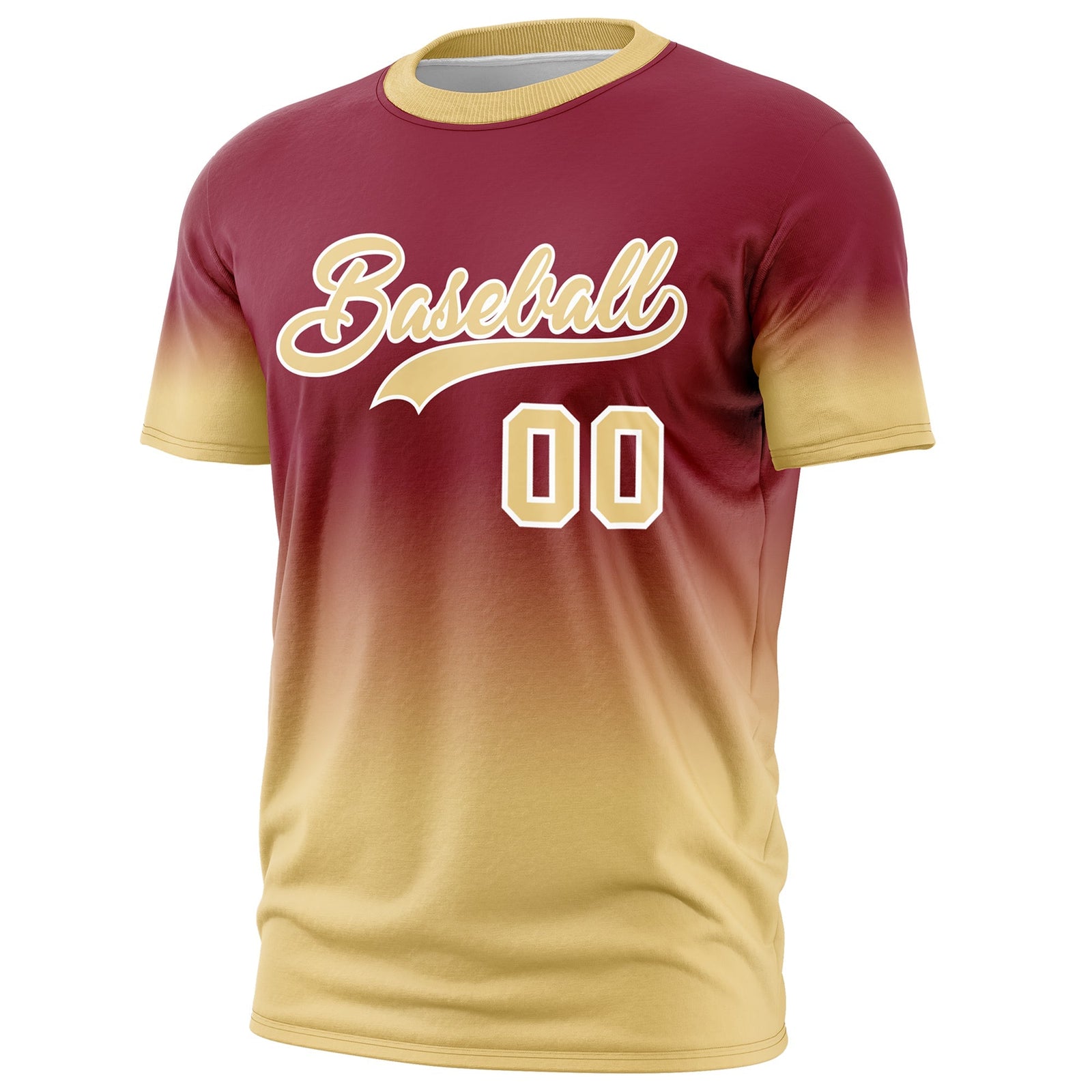 Custom Crimson Khaki White Gradient Fashion Quick Dry T-shirt| KXKSHOP