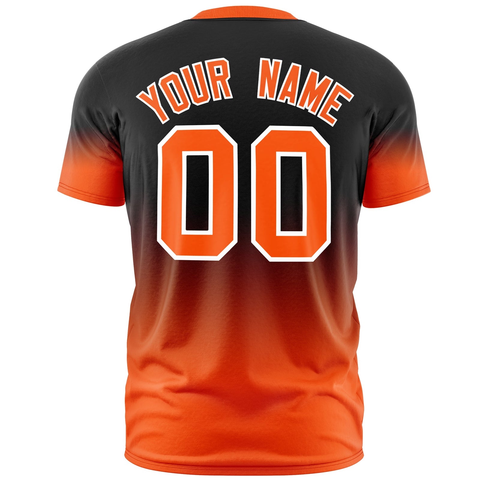 Custom Black Orange White Gradient Fashion Lightweight T-shirt| KXKSHOP