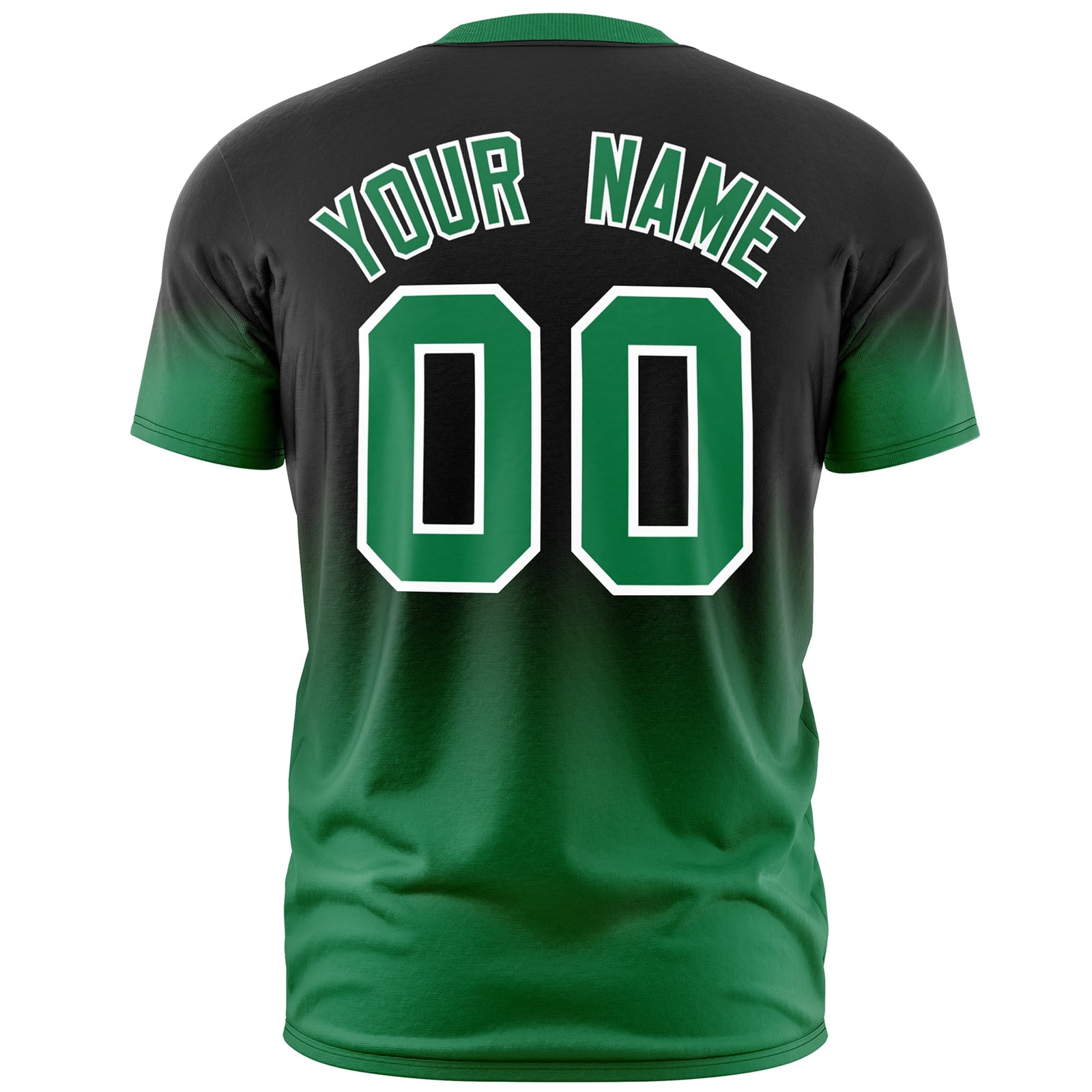 Custom Black Kelly Green White Gradient Fashion Quick Dry T-shirt| KXKSHOP