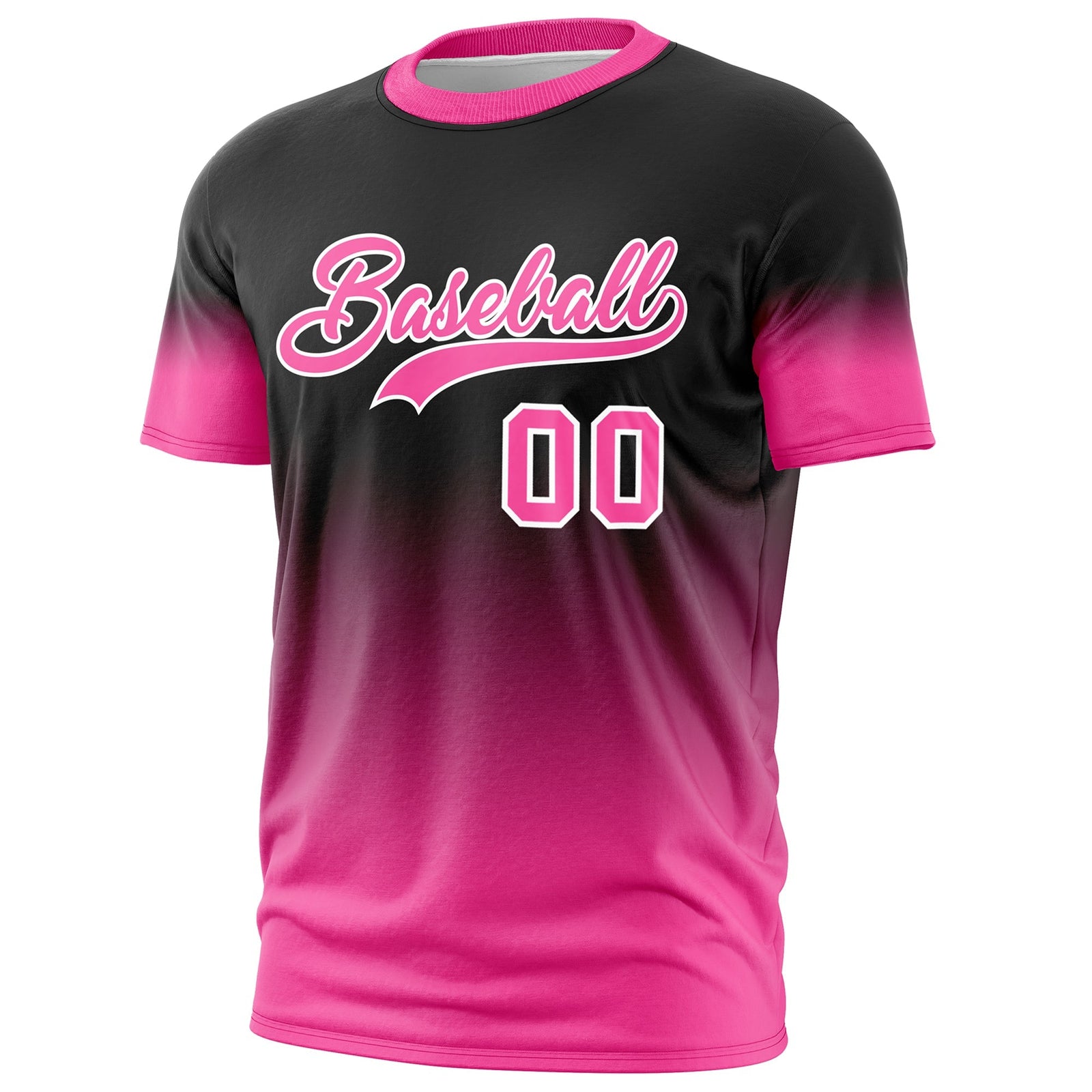 Custom Black Pink White Gradient Fashion Lightweight T-shirt| KXKSHOP