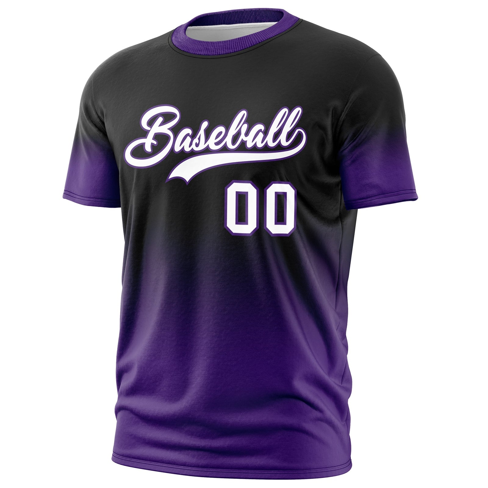 Custom Black White Purple Gradient Fashion Quick Dry T-shirt| KXKSHOP