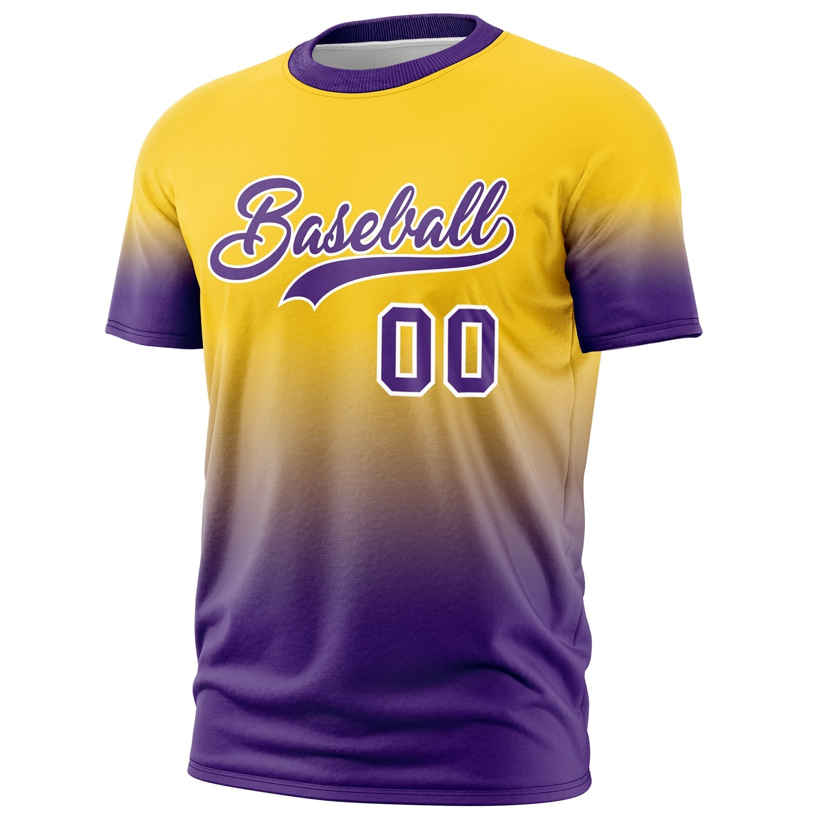 Custom Gold Purple White Gradient Fashion Lightweight T-shirt| KXKSHOP