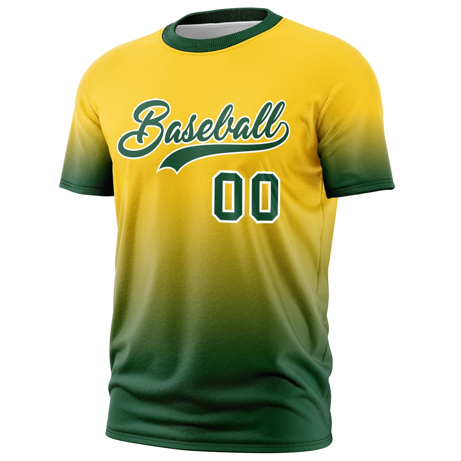 Custom Gold Green White Gradient Fashion Quick Dry T-shirt| KXKSHOP