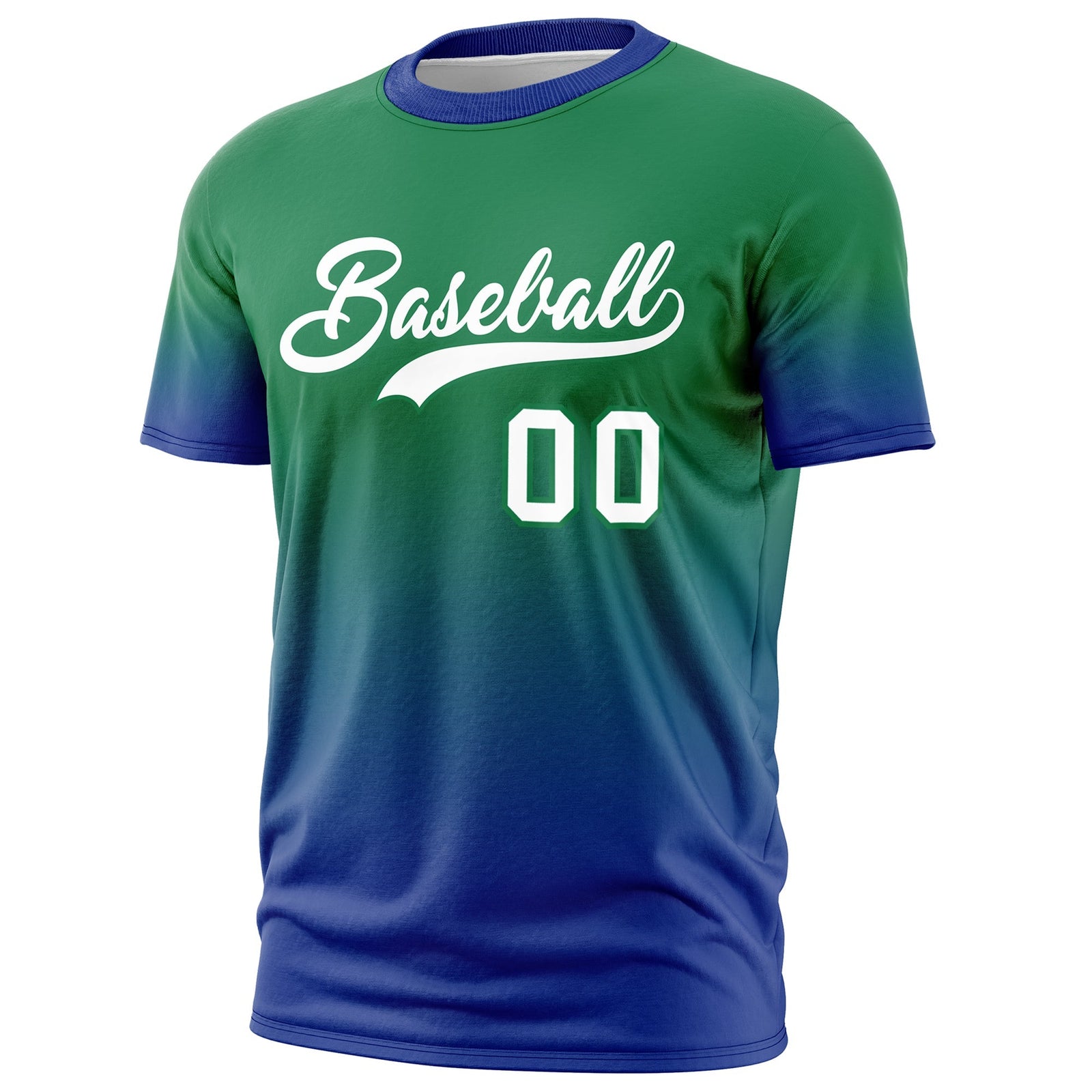 Custom Kelly Green White Gradient Fashion Quick Dry T-shirt| KXKSHOP