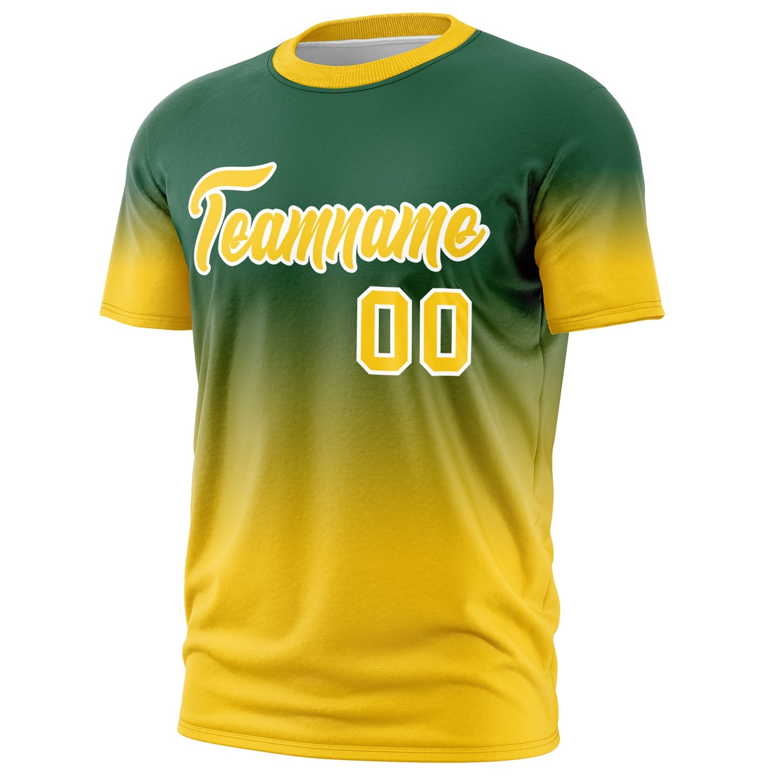 Custom Green Gold White Gradient Fashion Quick Dry T-shirt| KXKSHOP