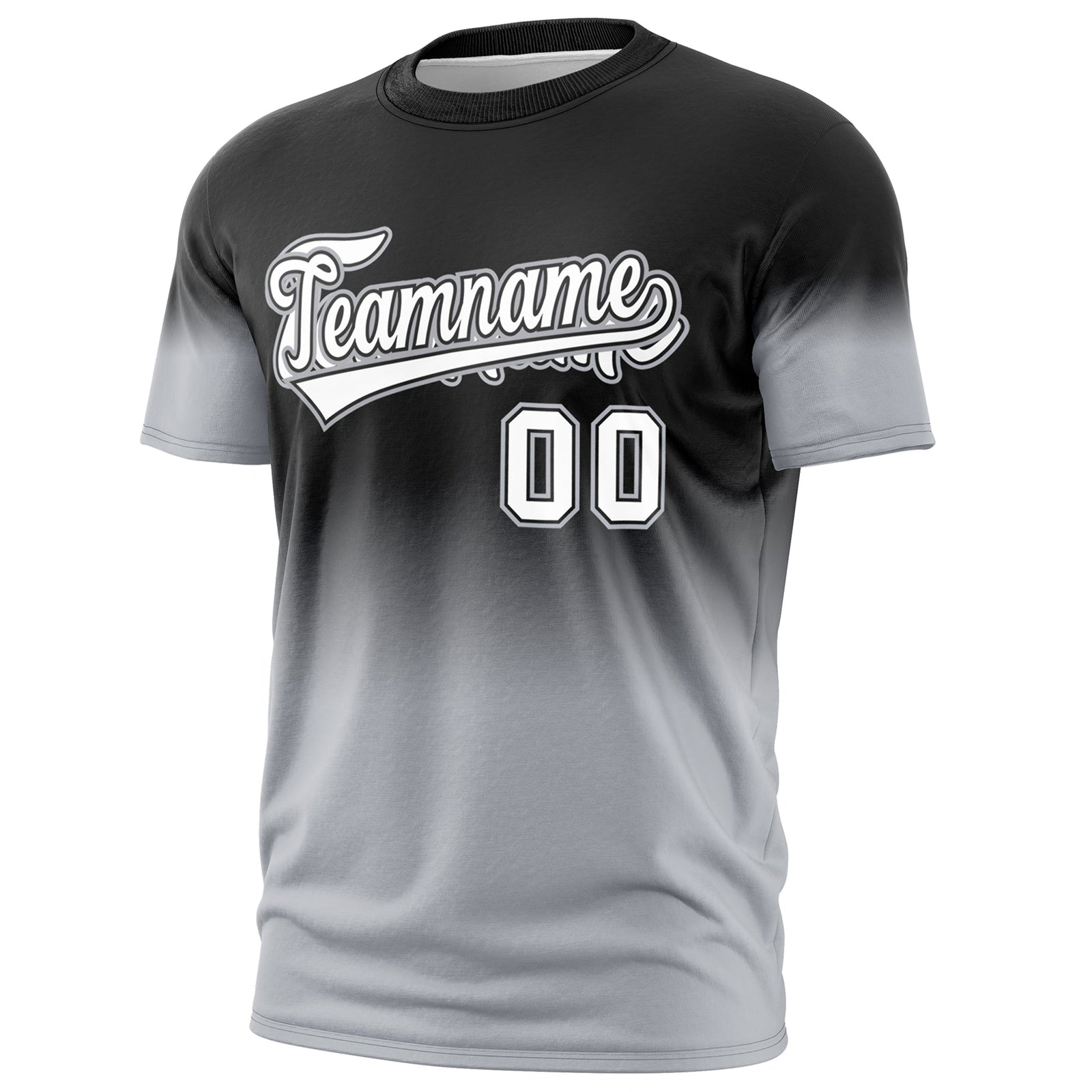Custom Black White Gray Gradient Fashion Lightweight T-shirt| KXKSHOP