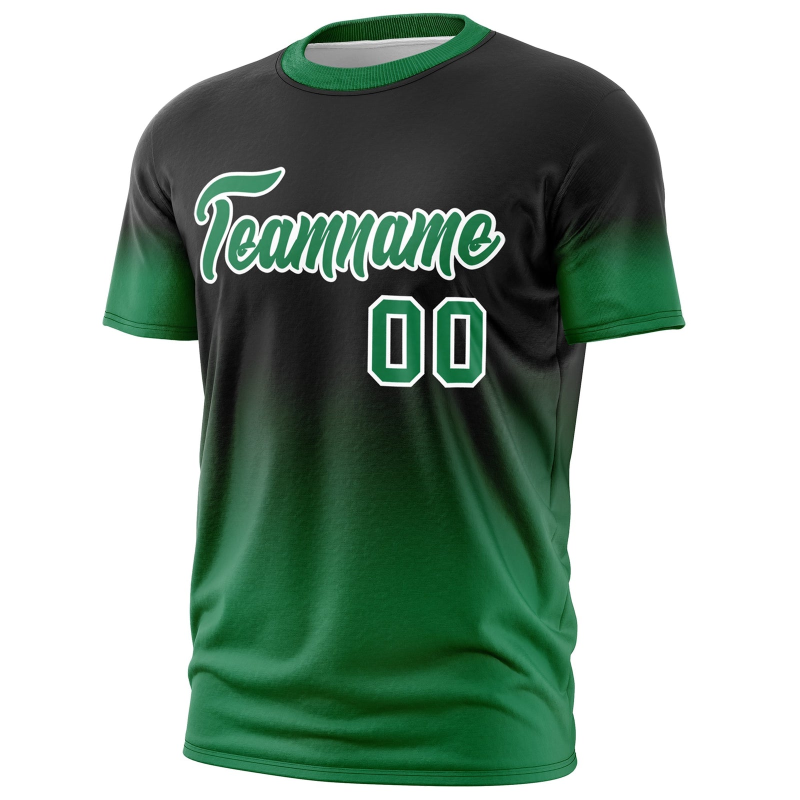 Custom Black Kelly Green White Gradient Fashion Quick Dry T-shirt| KXKSHOP