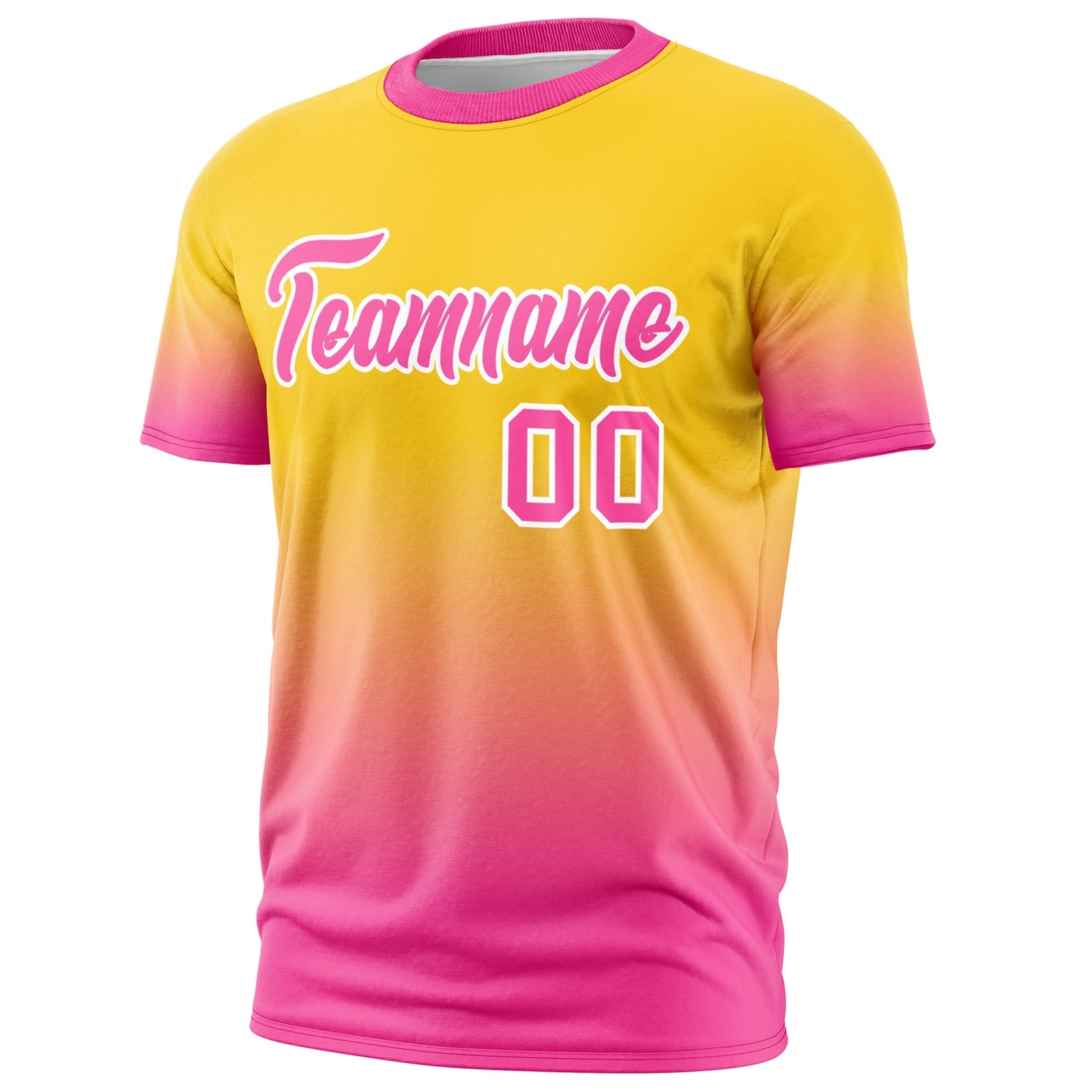 Custom Gold Pink White Gradient Fashion Quick Dry T-shirt| KXKSHOP