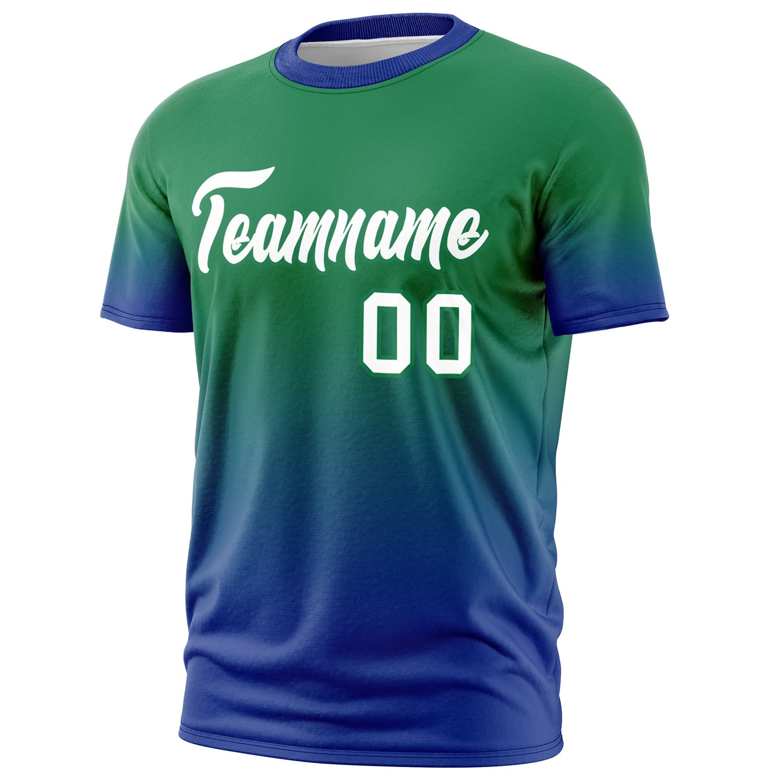 Custom Kelly Green White Gradient Fashion Quick Dry T-shirt| KXKSHOP