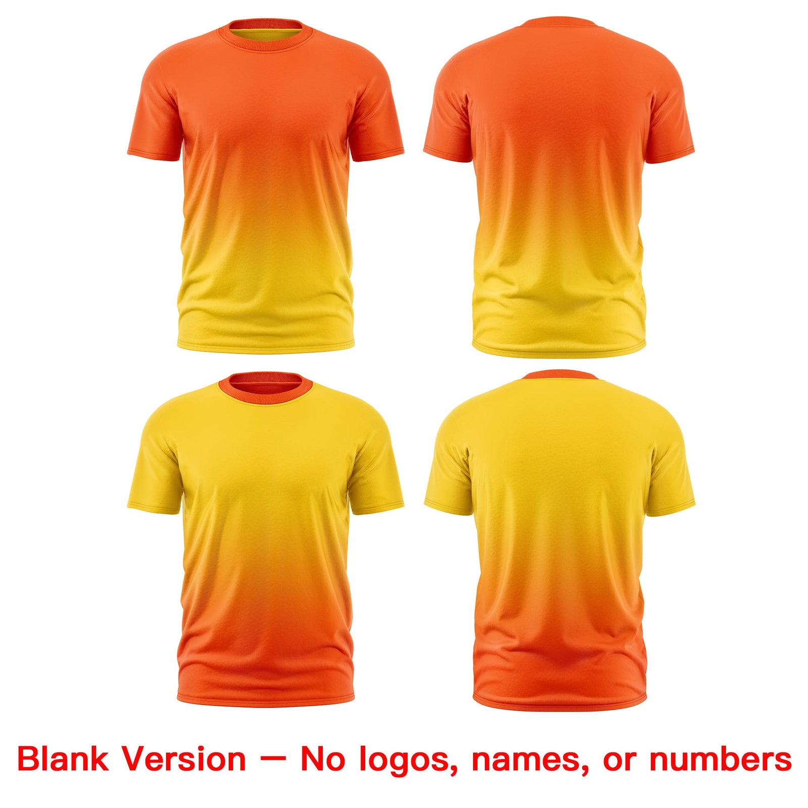 Custom Orange Gold Gradient Fashion Reversible Lightweight T-shirt| KXKSHOP