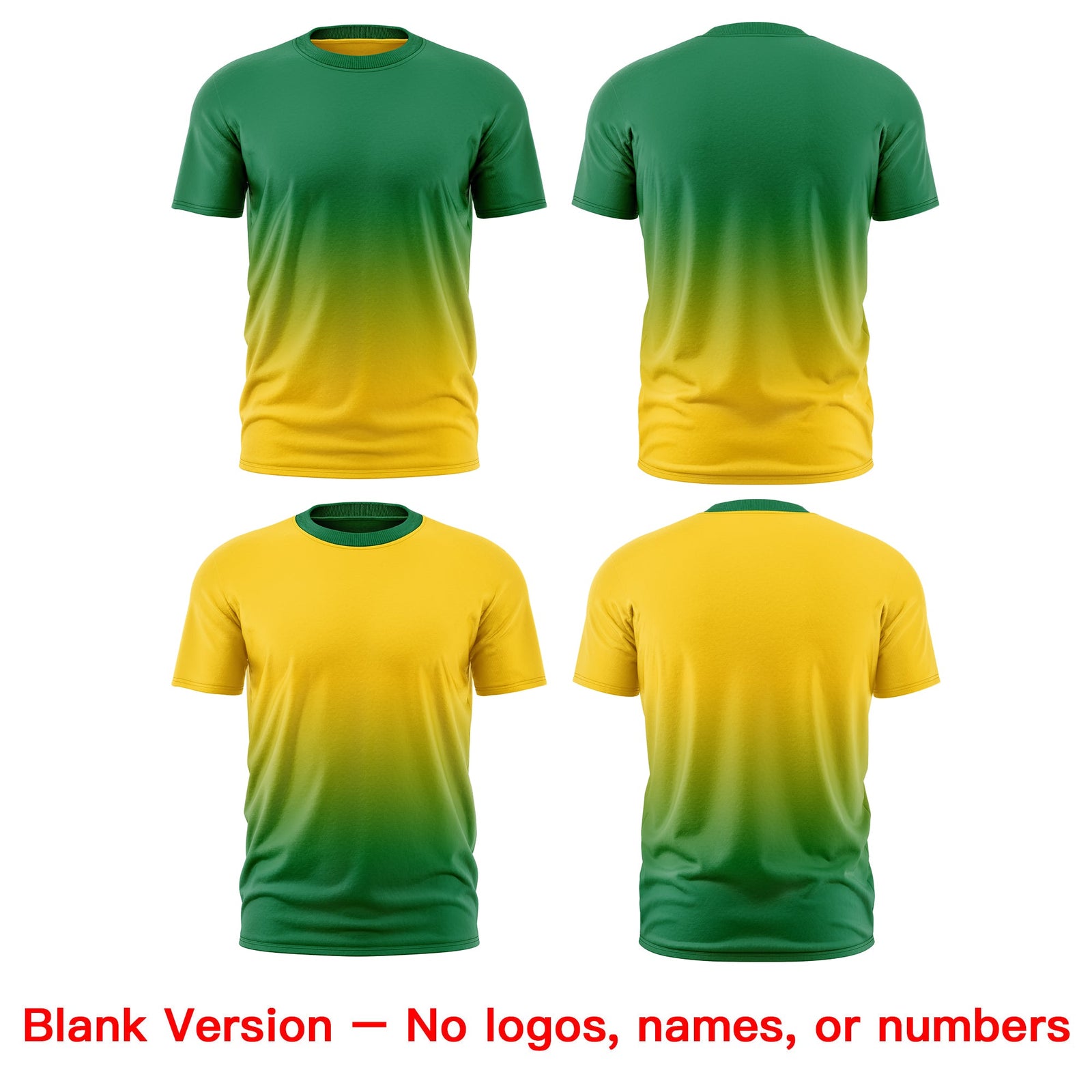 Custom Kelly Green Gold Gradient Fashion Reversible Lightweight T-shirt| KXKSHOP