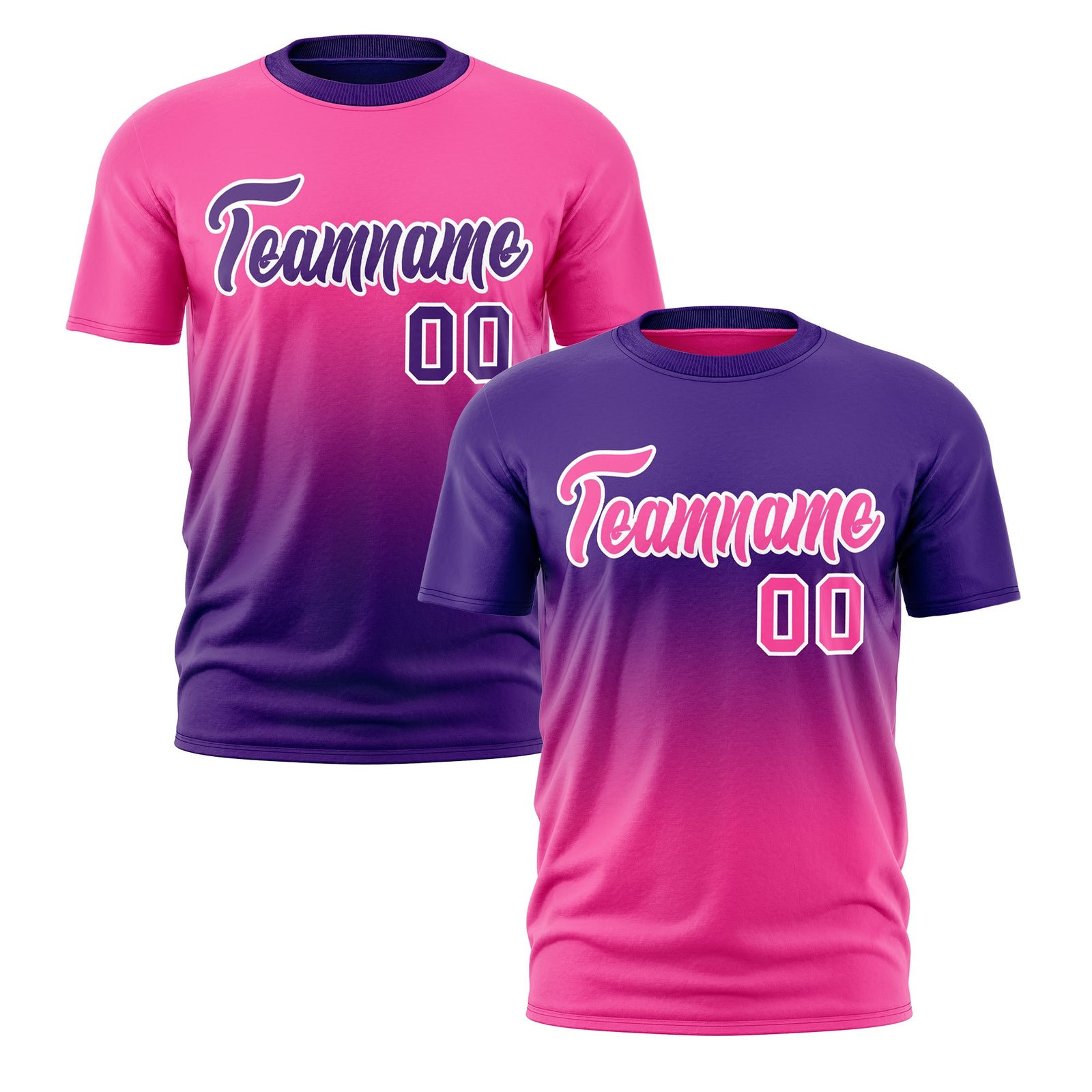 Custom Purple Pink Gradient Fashion Reversible Lightweight T-shirt| KXKSHOP