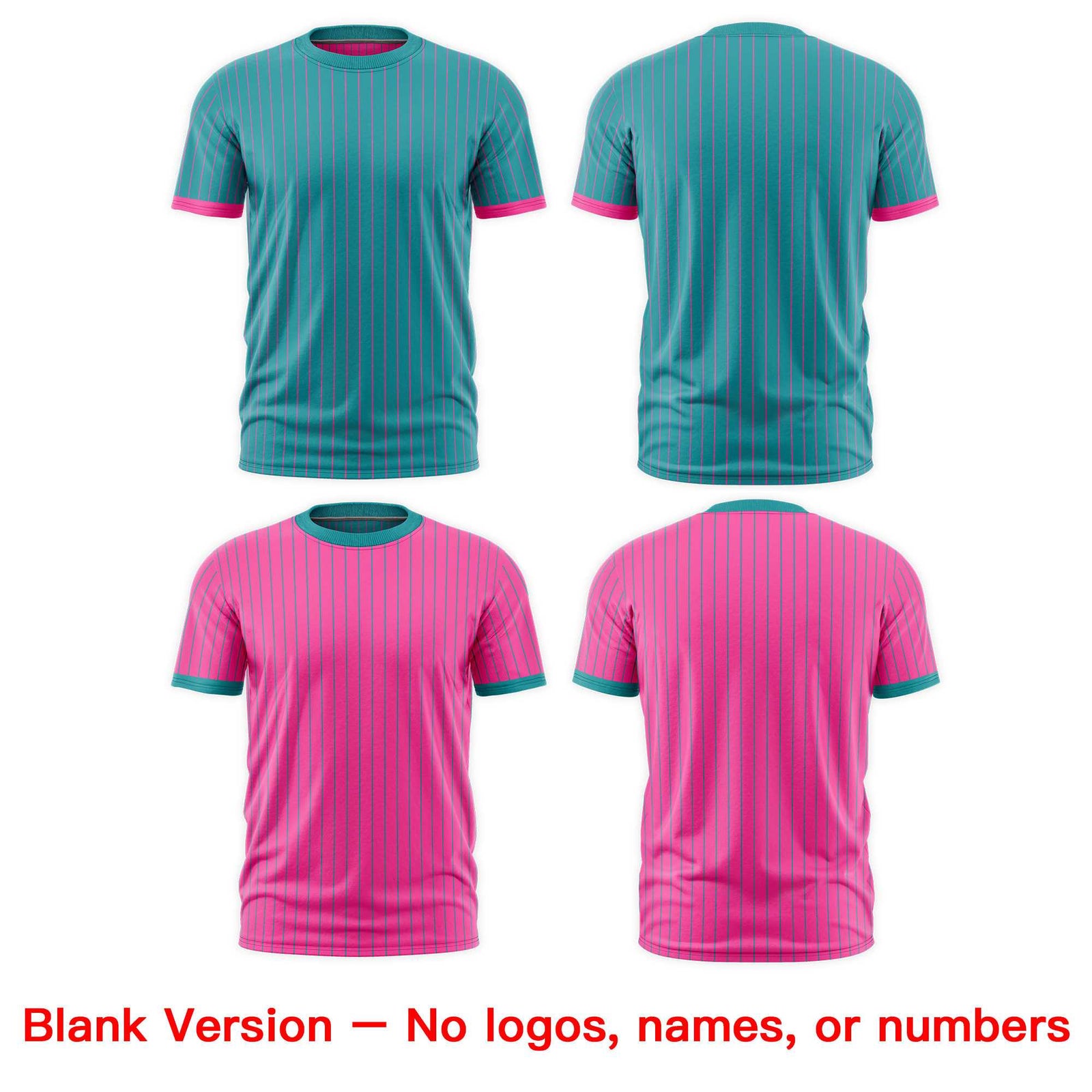 Custom Pink Aqua White Reversible Stripe Fashion T-shirt| KXKSHOP