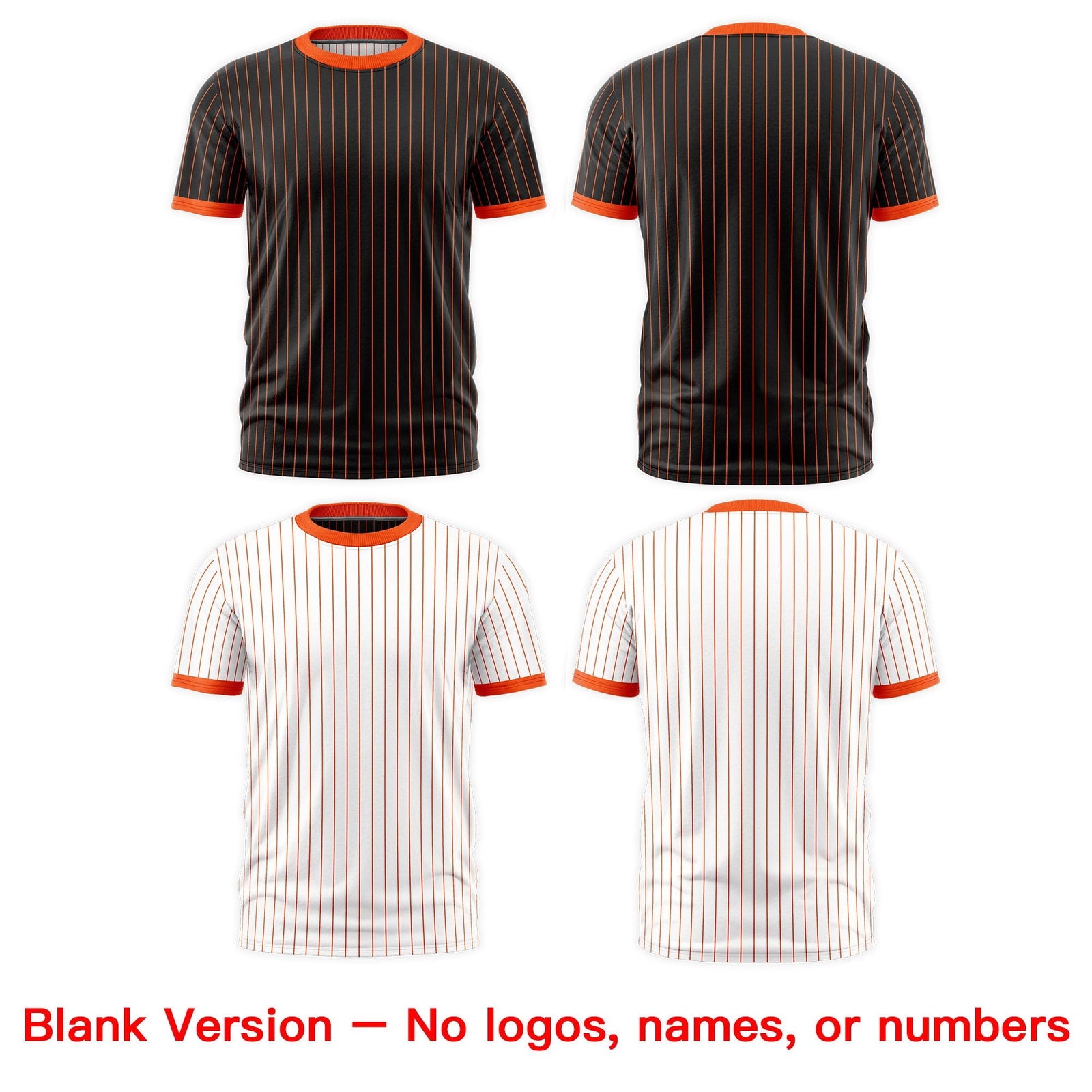 Custom Orange Black White Reversible Stripe Fashion T-shirt| KXKSHOP