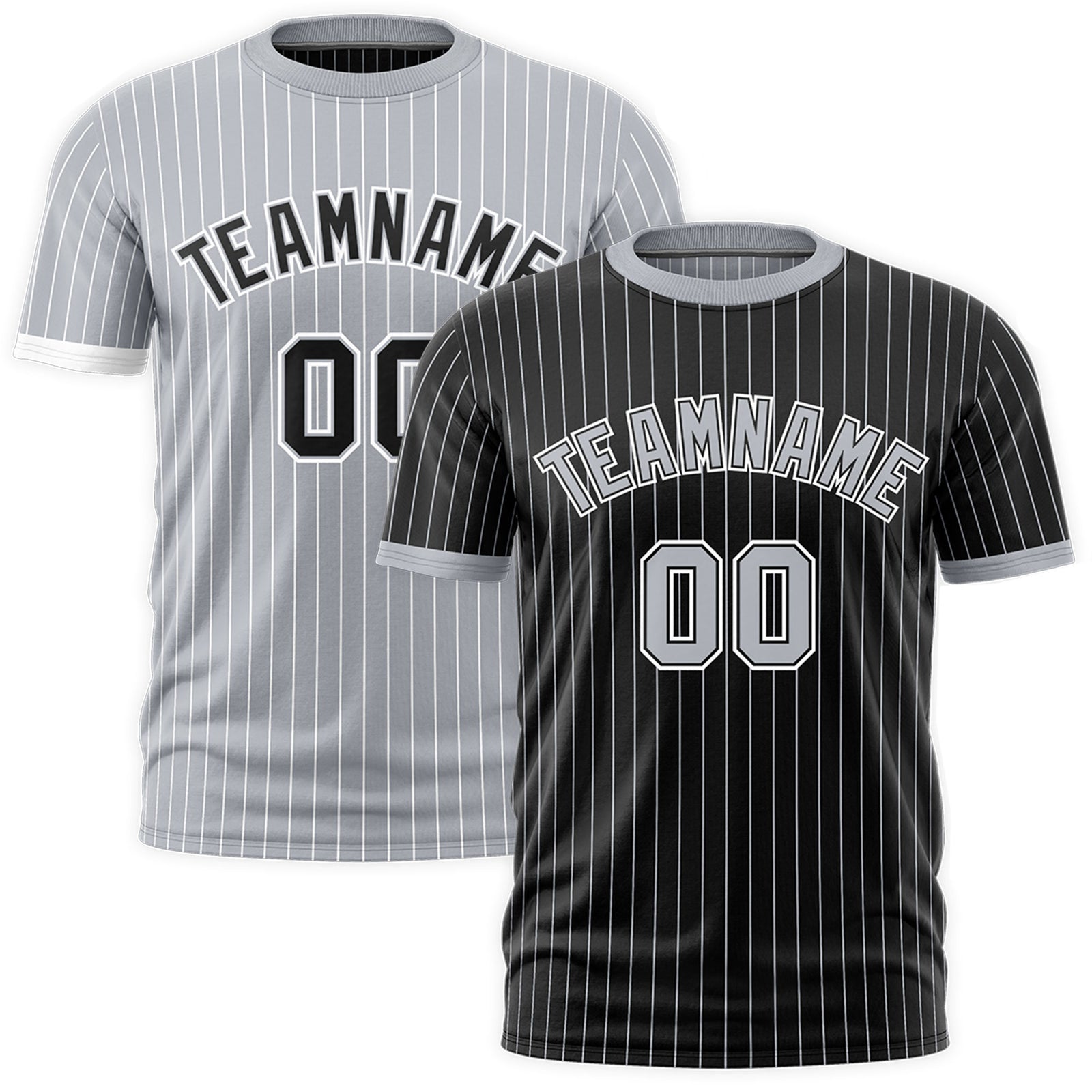 Custom Silver Black White Reversible Stripe Fashion T-shirt| KXKSHOP