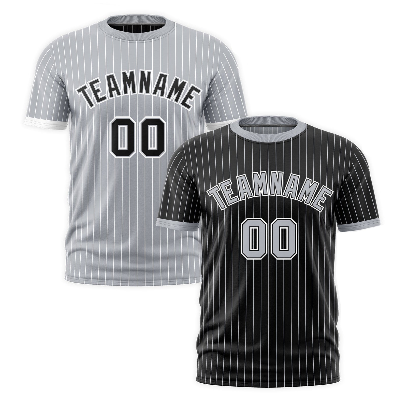 Custom Silver Black White Reversible Stripe Fashion T-shirt| KXKSHOP