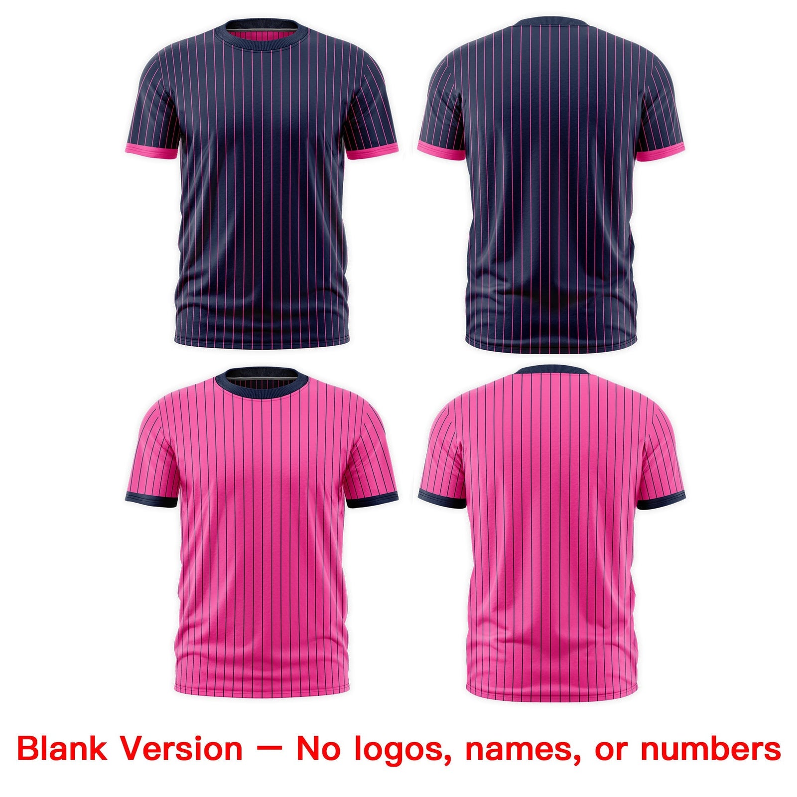 Custom Pink Navy White Reversible Stripe Fashion T-shirt| KXKSHOP