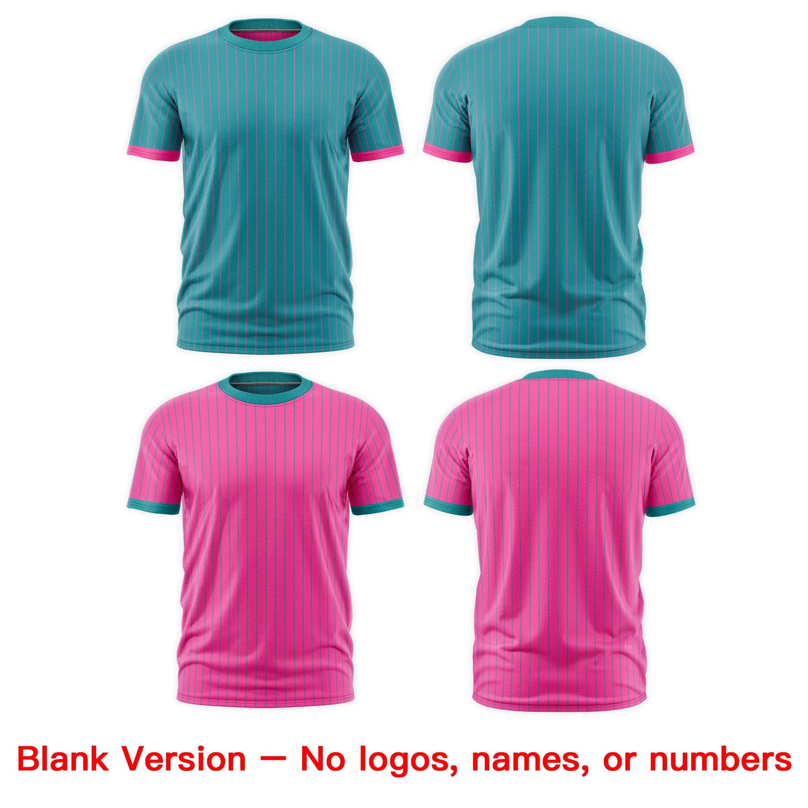Custom Pink Aqua White Reversible Stripe Fashion T-shirt| KXKSHOP