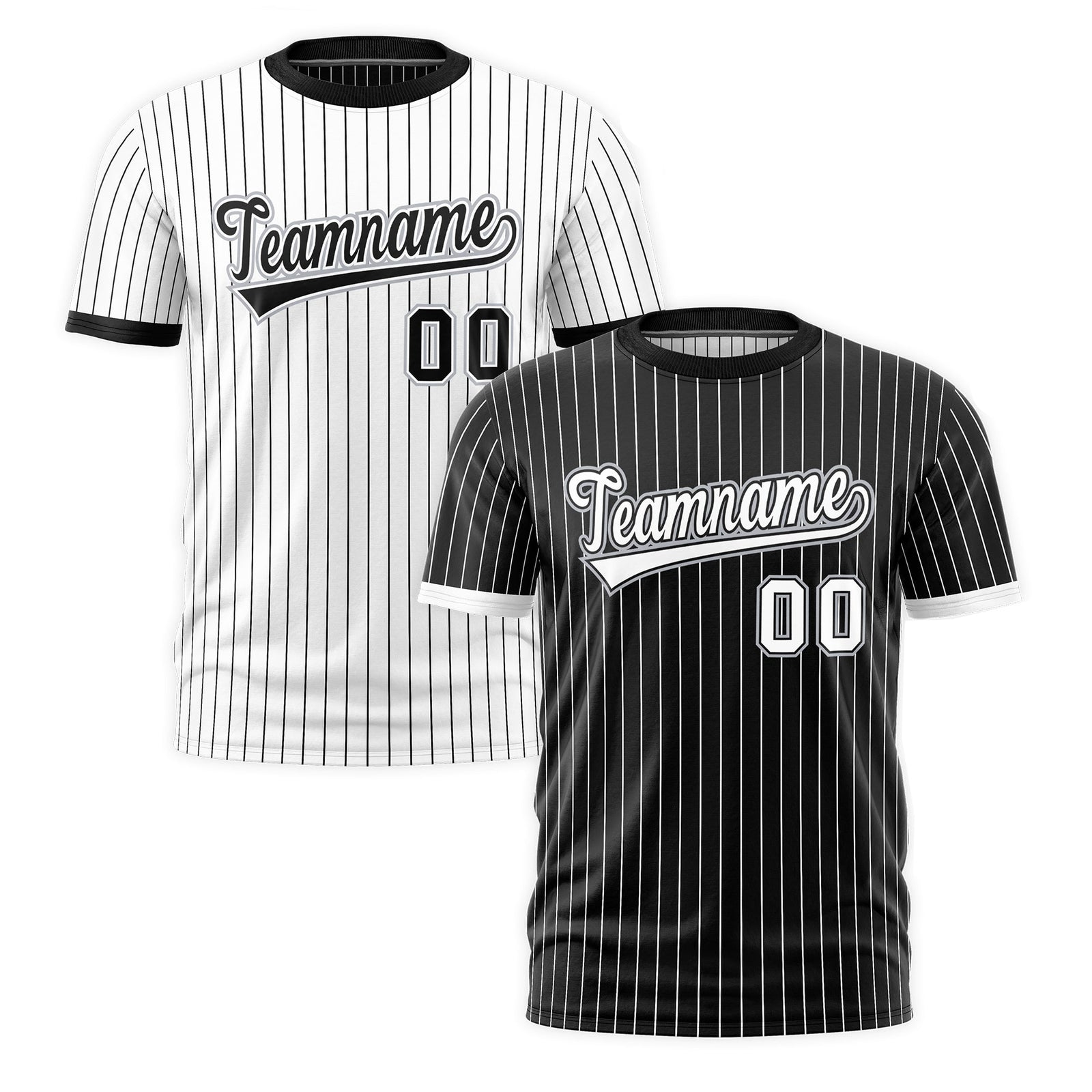 Custom White Black Silver Reversible Stripe Fashion T-shirt| KXKSHOP