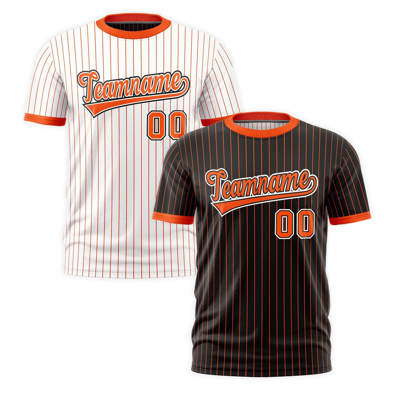 Custom Orange Black White Reversible Stripe Fashion T-shirt| KXKSHOP