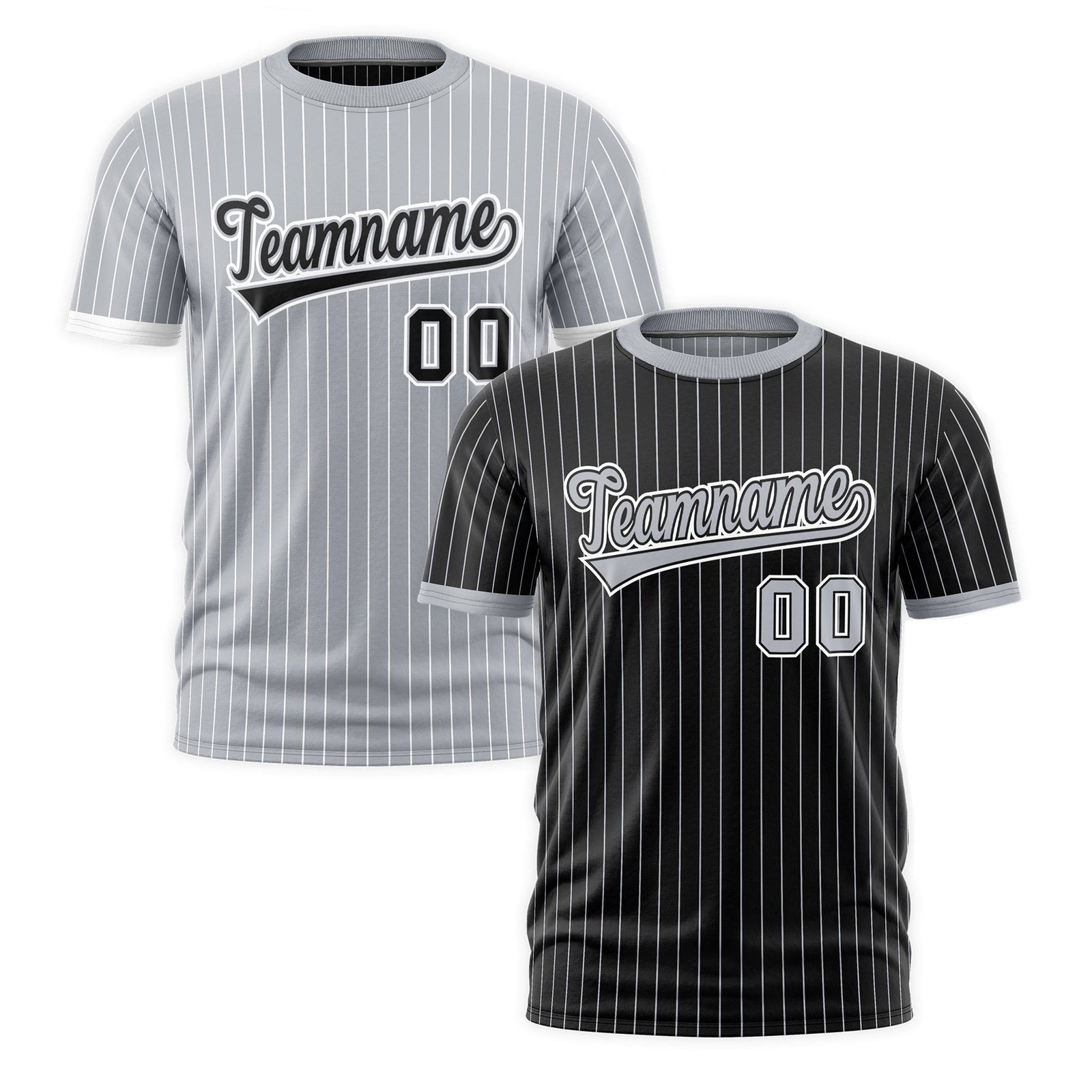 Custom Silver Black White Reversible Stripe Fashion T-shirt| KXKSHOP