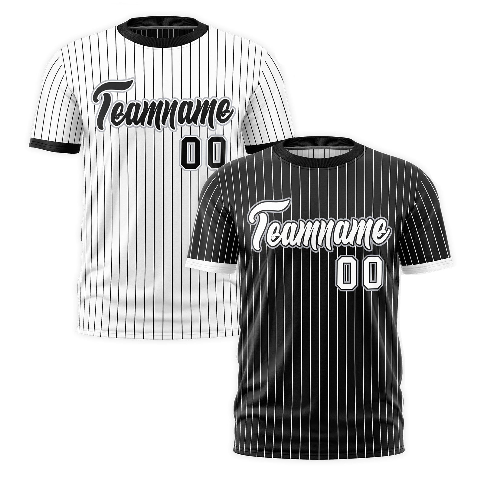 Custom White Black Silver Reversible Stripe Fashion T-shirt| KXKSHOP