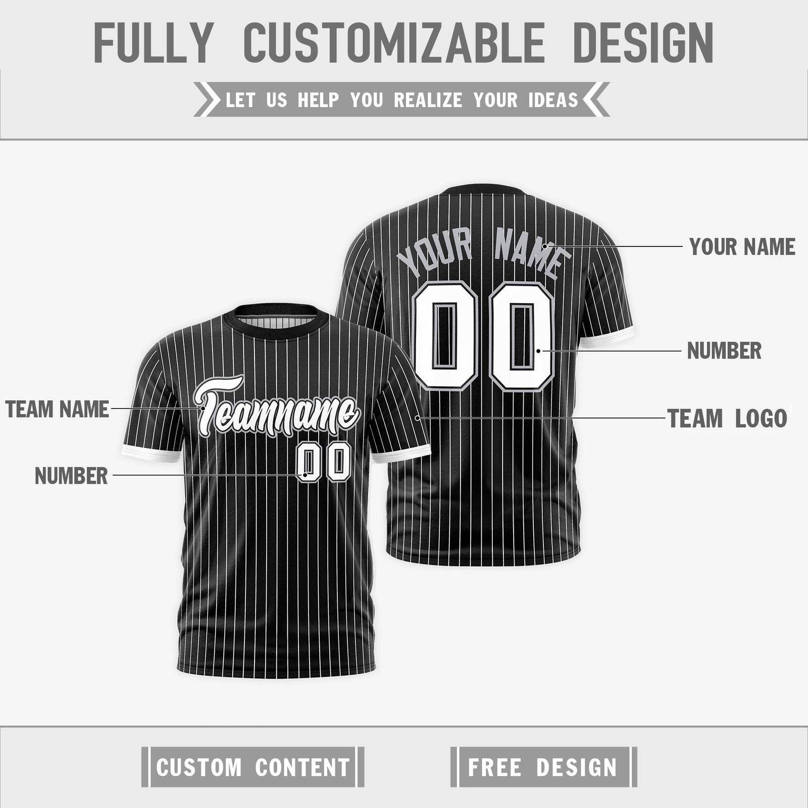 Custom White Black Silver Reversible Stripe Fashion T-shirt| KXKSHOP