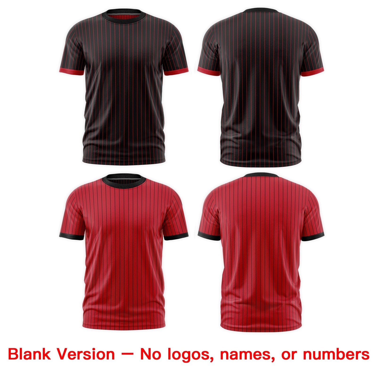 Custom Red Black White Reversible Stripe Fashion T-shirt| KXKSHOP