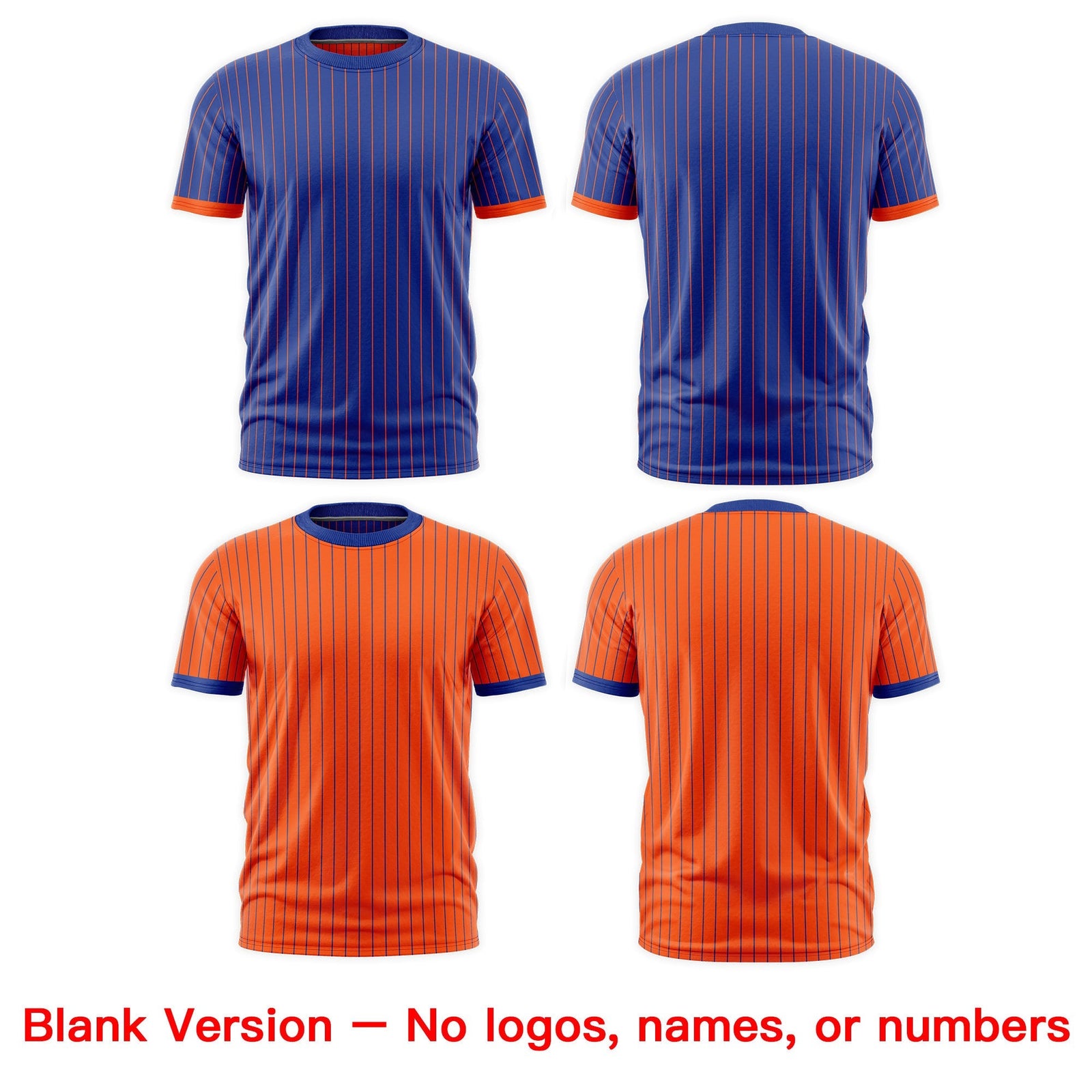 Custom Orange Royal Blue White Reversible Stripe Fashion T-shirt| KXKSHOP