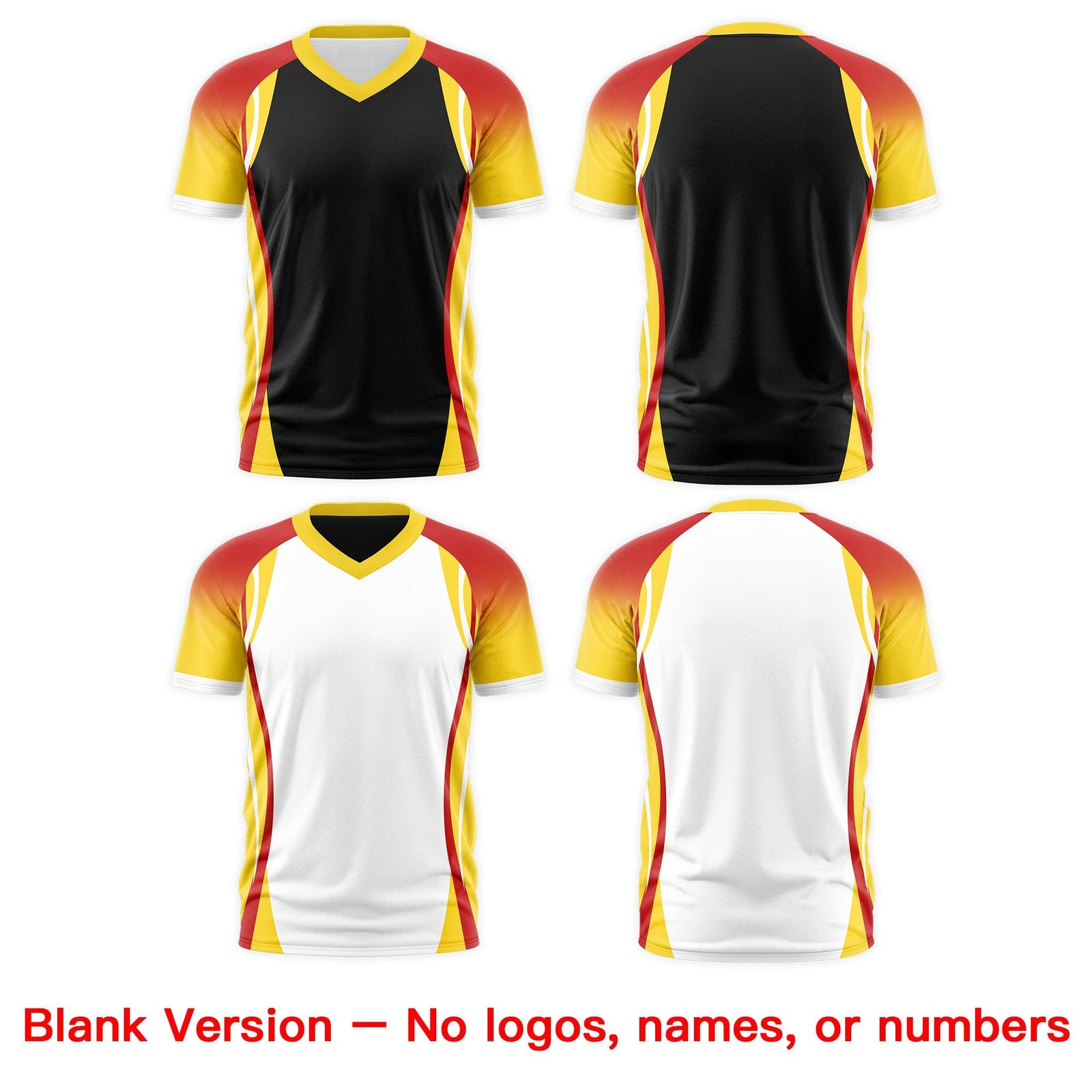 Custom Black Red Gold Reversible Wrinkle-Resistant T-shirt| KXKSHOP
