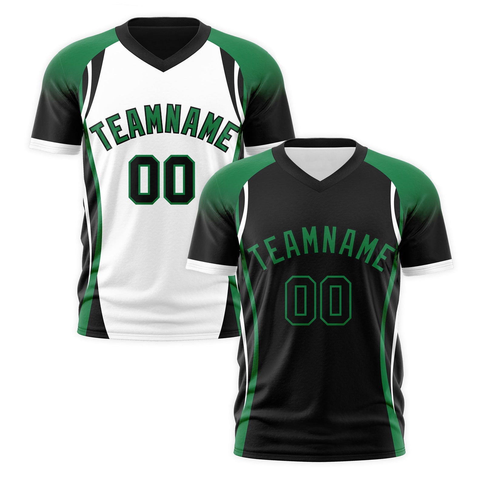Custom Black Kelly Green White Reversible Breathable T-shirt| KXKSHOP