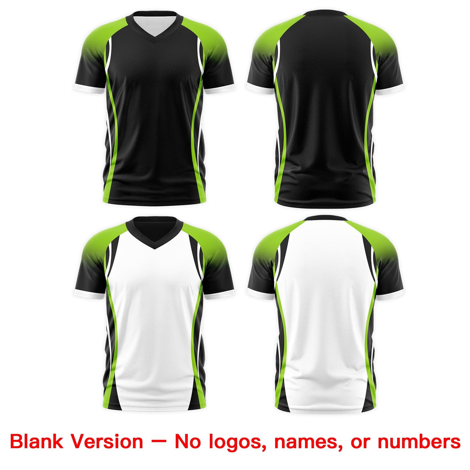 Custom Black Neon Green White Reversible Wrinkle-Resistant T-shirt| KXKSHOP