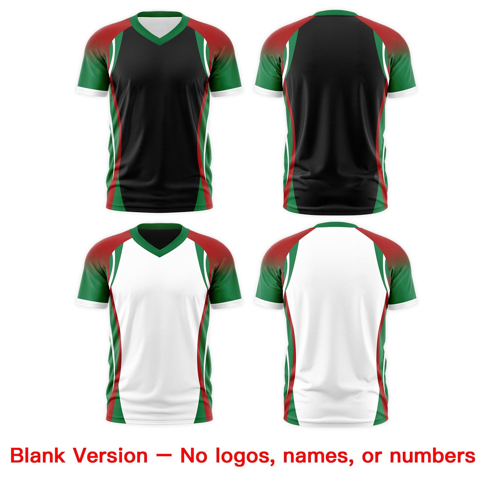 Custom Black Red Kelly Green Reversible Wrinkle-Resistant T-shirt| KXKSHOP