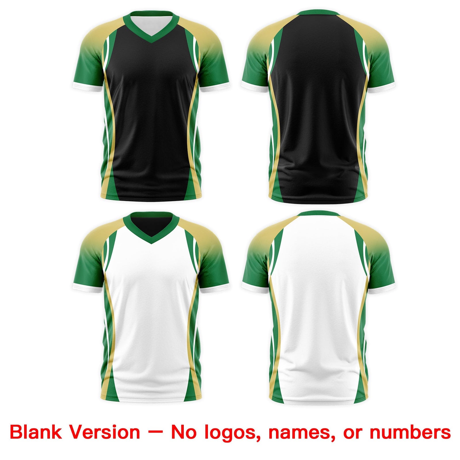 Custom Black Old Gold Kelly Green Reversible Breathable T-shirt| KXKSHOP
