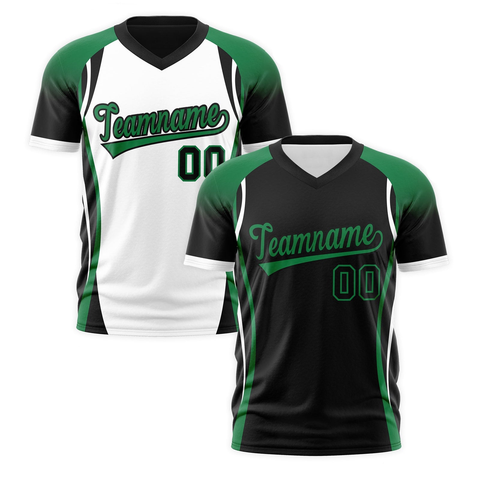 Custom Black Kelly Green White Reversible Breathable T-shirt| KXKSHOP