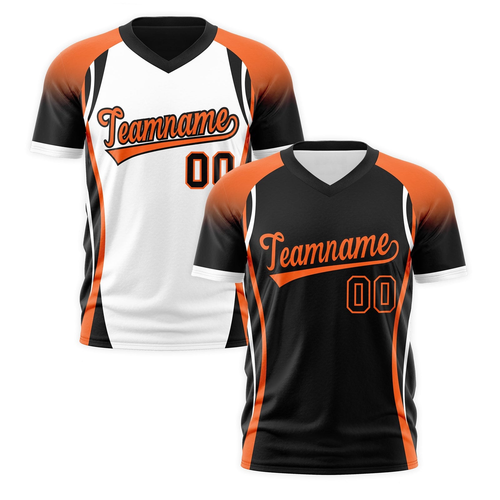 Custom Black Orange White Reversible Breathable T-shirt| KXKSHOP