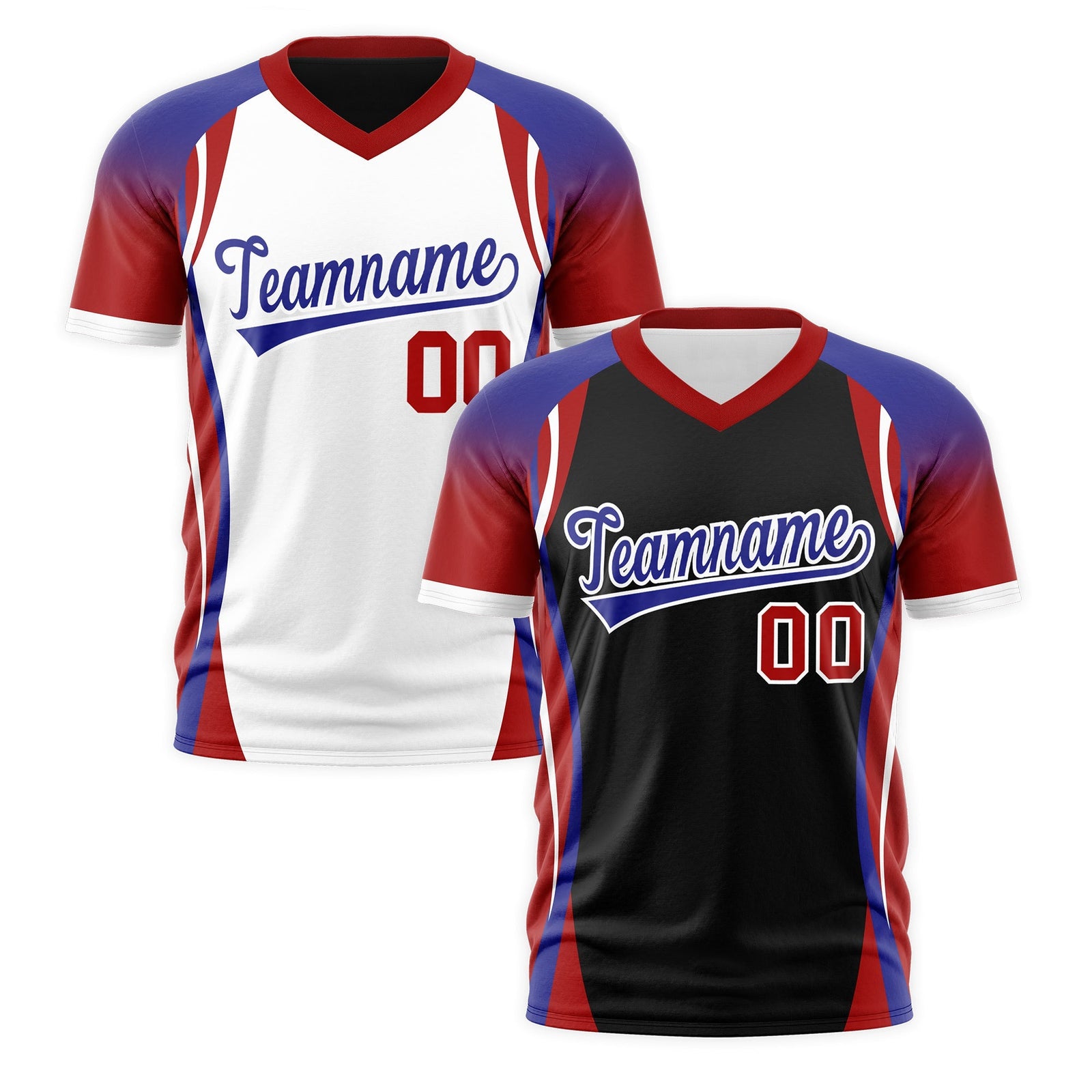 Custom Black Royal Blue Red Reversible Breathable T-shirt| KXKSHOP